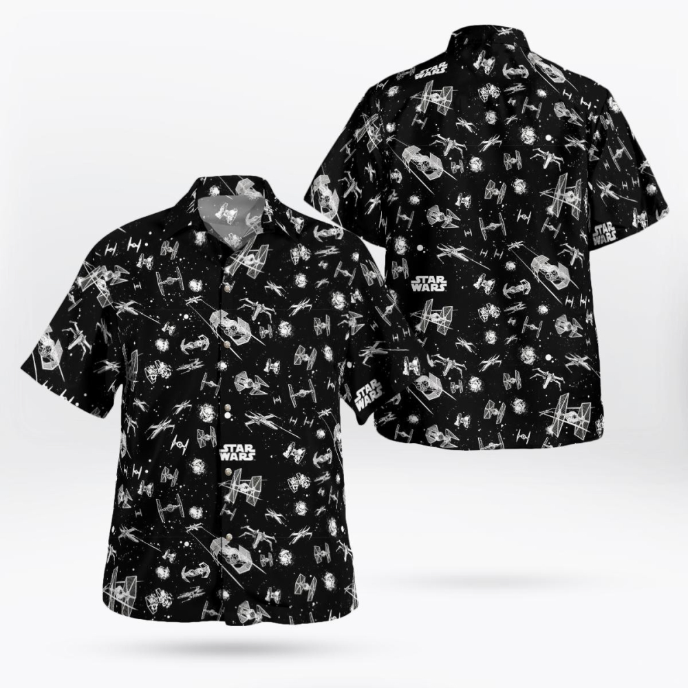 Star Wars Spaceship Black Hawaiian Shirt Summer Aloha Shirt For Men Women