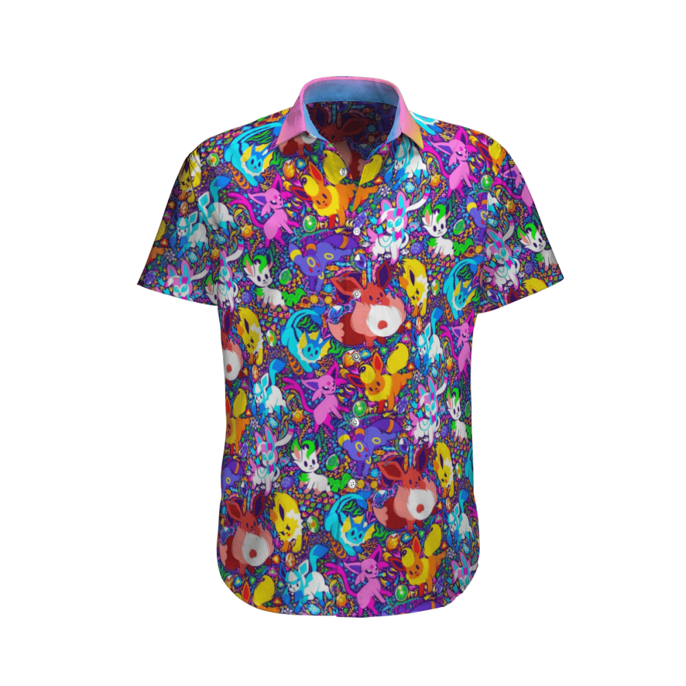 Pokemon Eevee Hawaii Shirt Summer Aloha Shirt For Men Women