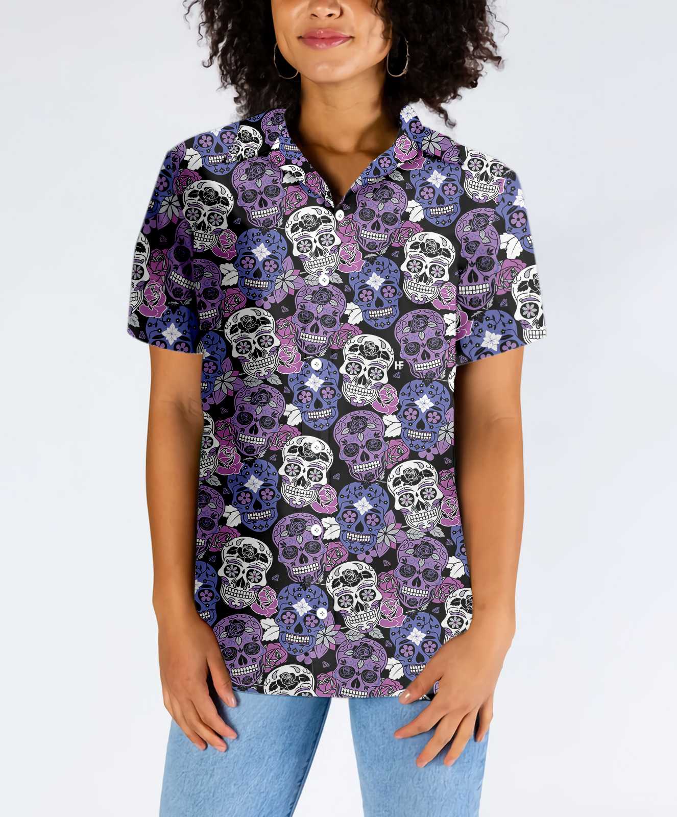 Sugar Skull Purple Hawaiian Shirt Mexican Skull Shirt Unique Day Of The Dead Gift Aloha Shirt For Men and Women