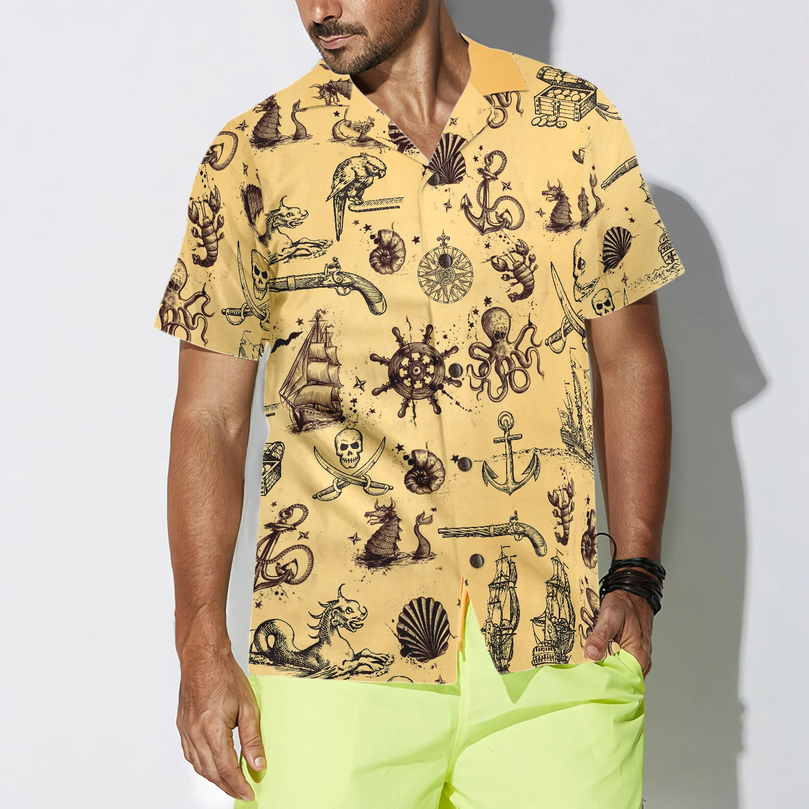 Margarita Cocktail Pattern Hawaiian Shirt Aloha Shirt For Men and Women