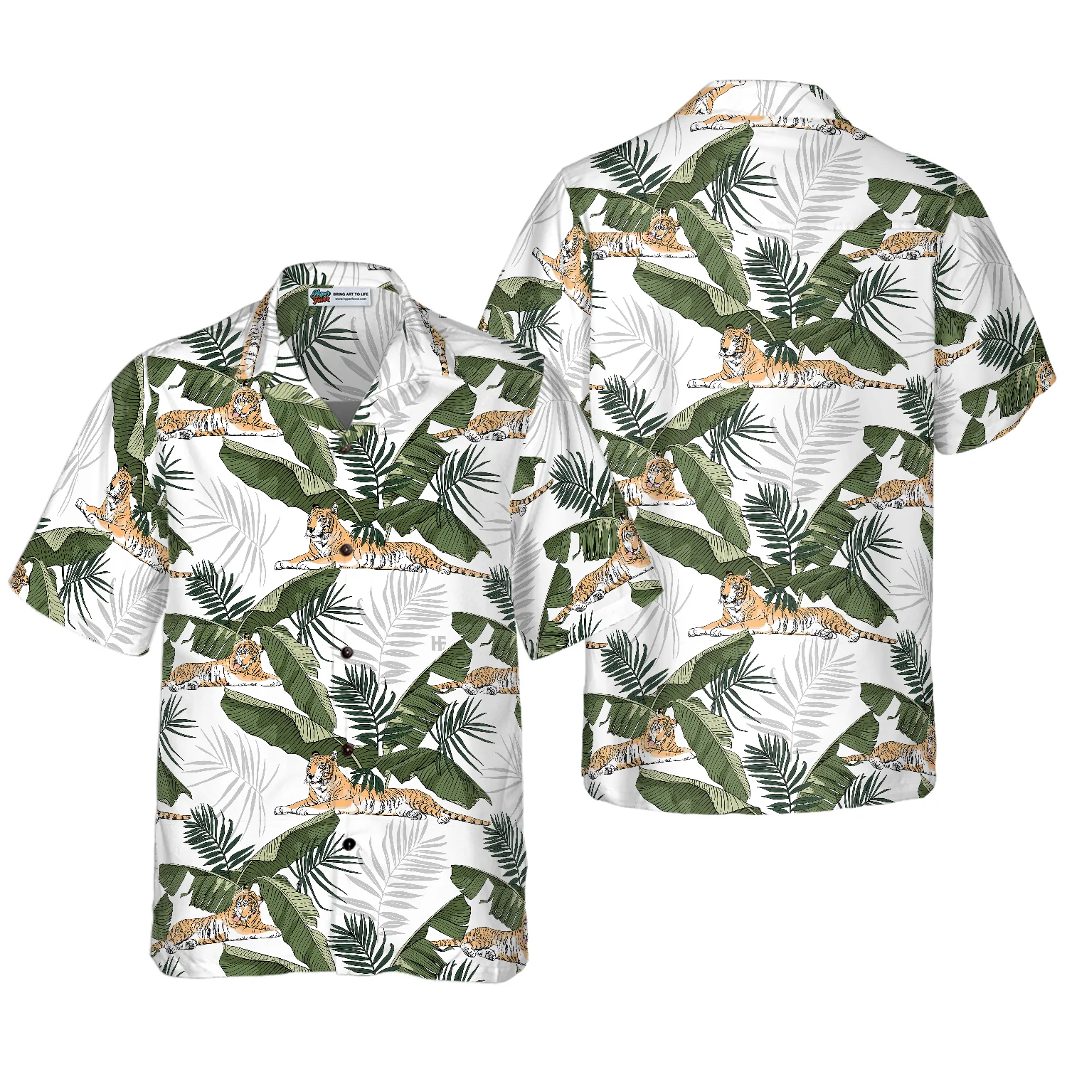 Tropical Tiger Hawaiian Shirt Aloha Shirt For Men and Women