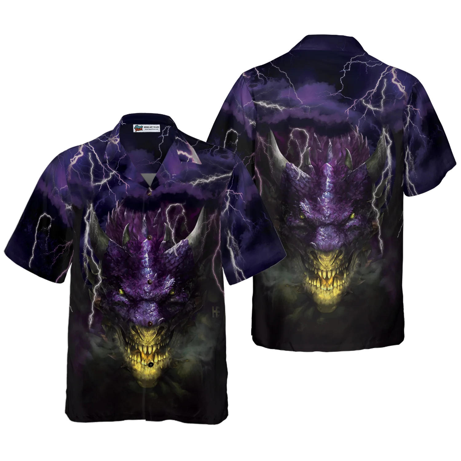 Dragon Head Lightning Hawaiian Shirt Aloha Shirt For Men and Women