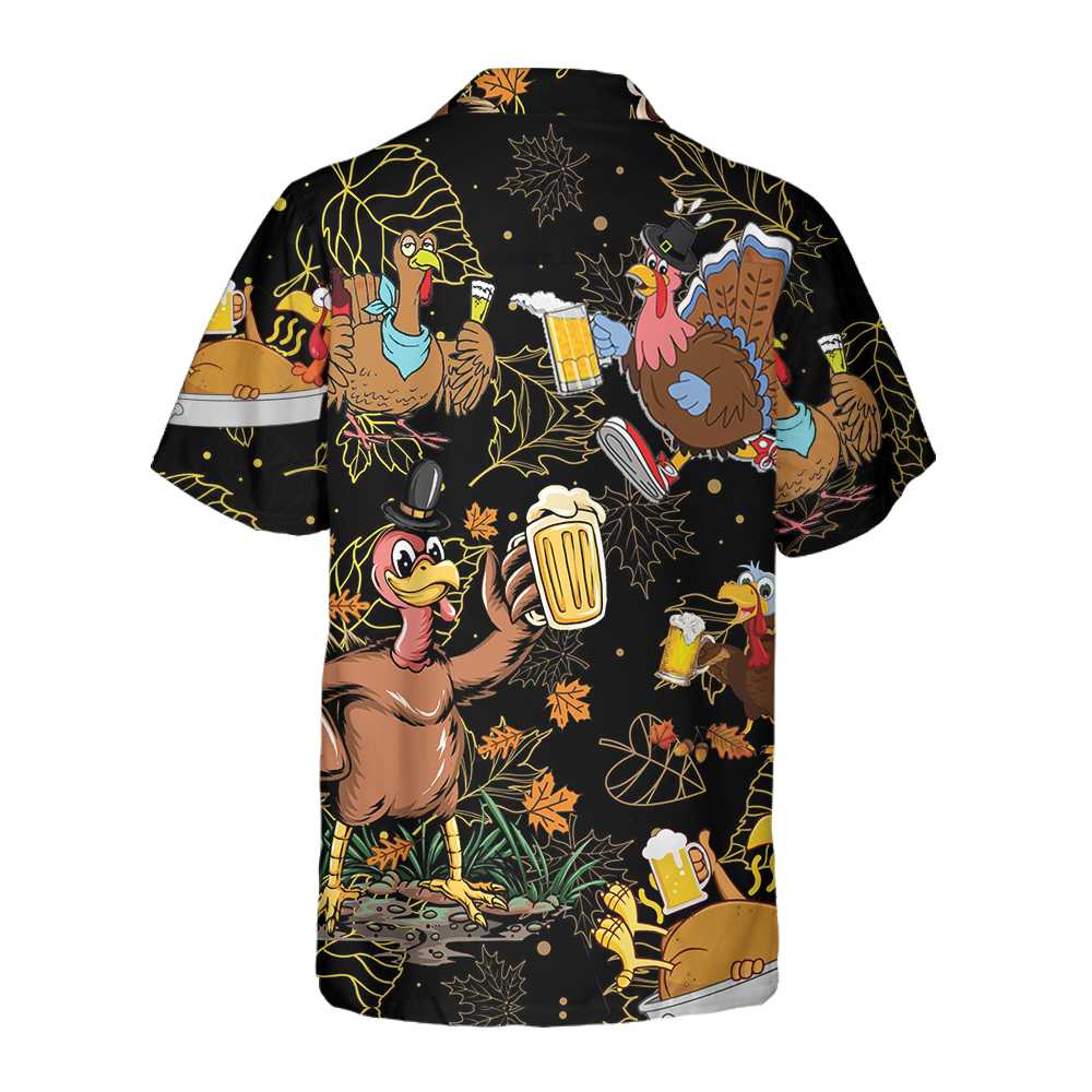 Drunk Turkey Thanksgiving Hawaiian Shirt Funny Thanksgiving Gobble Shirt Gift For Thanksgiving Day Aloha Shirt For Men and Women