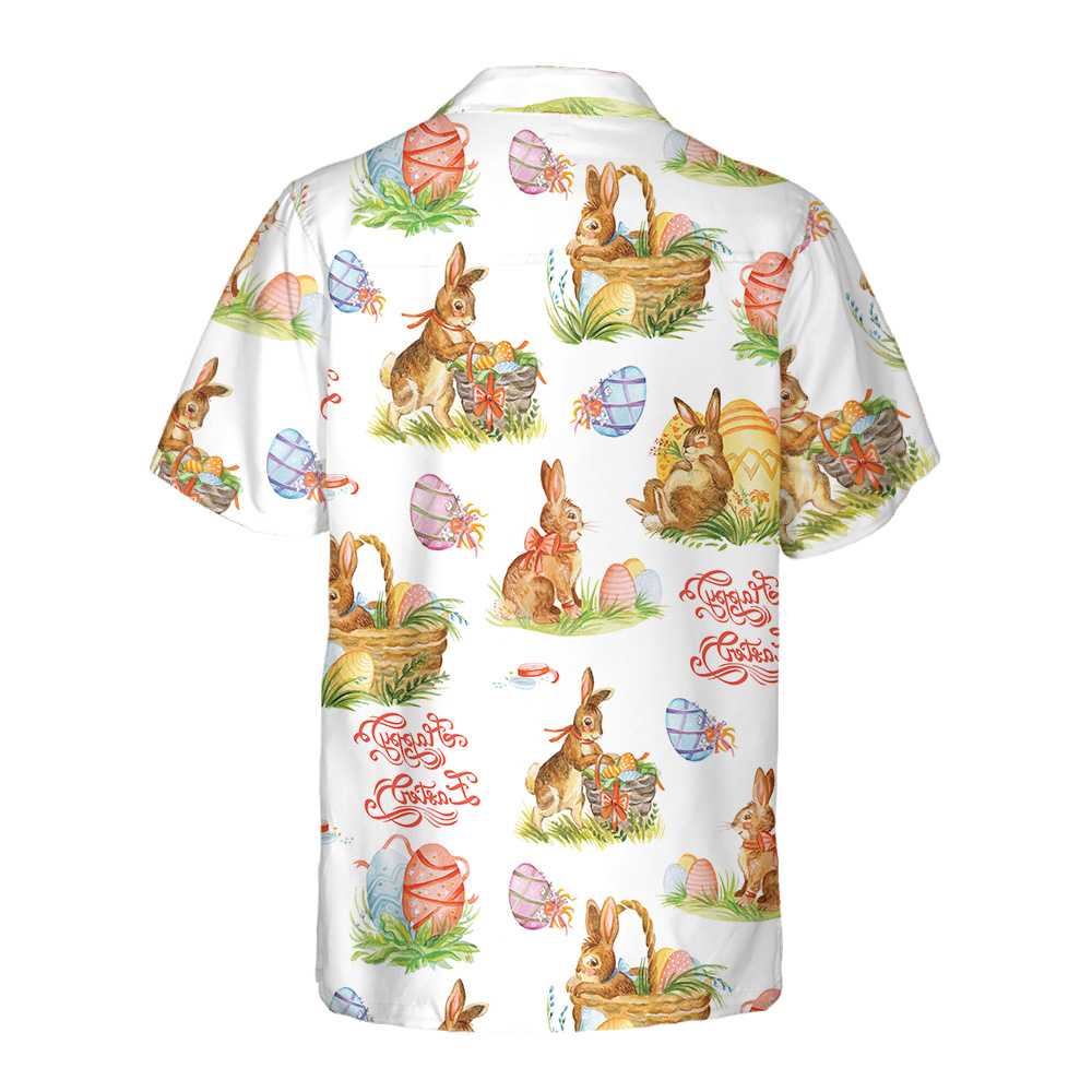 Spring Easter Hawaiian Shirt Easter Bunny Shirt Easter Shirt  Women Aloha Shirt For Men and Women