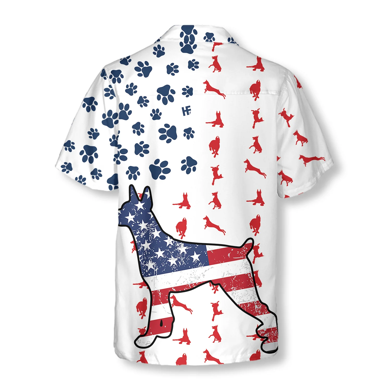 Doberman American Flag Hawaiian Shirt Aloha Shirt For Men and Women