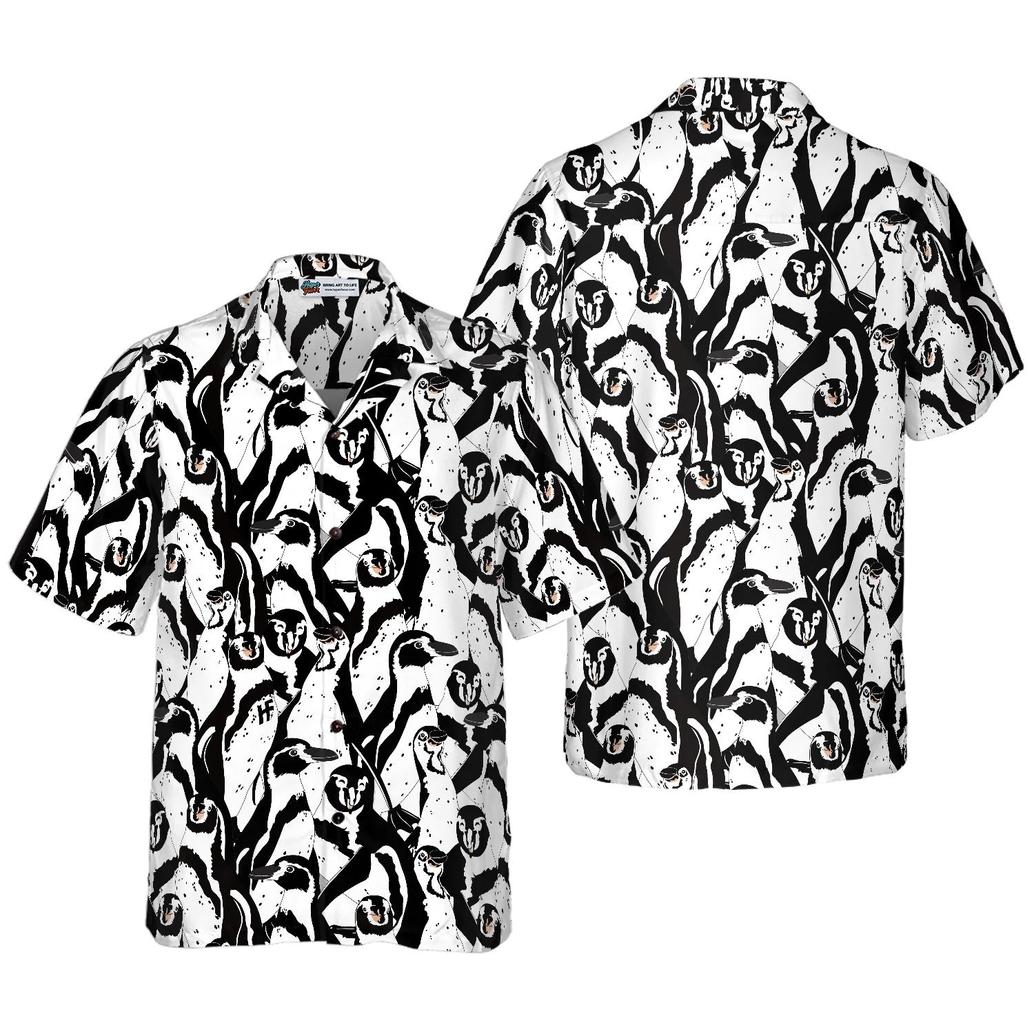 Black And White Penguin Shirt Hawaiian Shirt Aloha Shirt For Men and Women