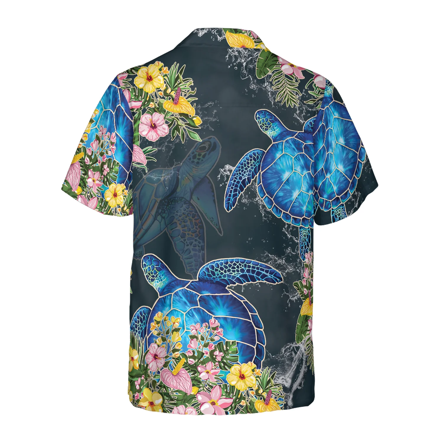 Floral Sea Turtle Hawaiian Shirt Aloha Shirt For Men and Women