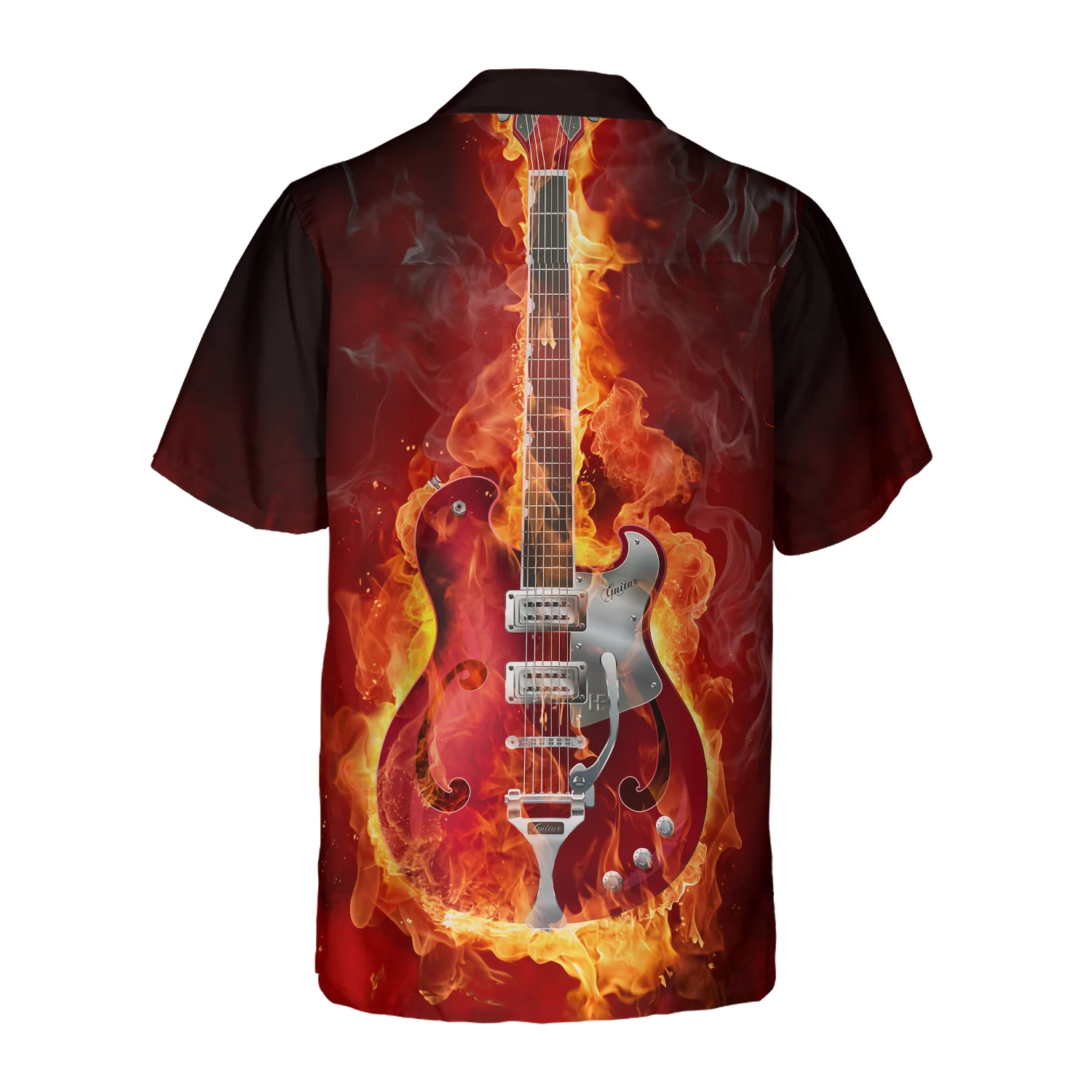 Live Hard Die Strong Burning Guitar Hawaiian Shirt Aloha Shirt For Men and Women