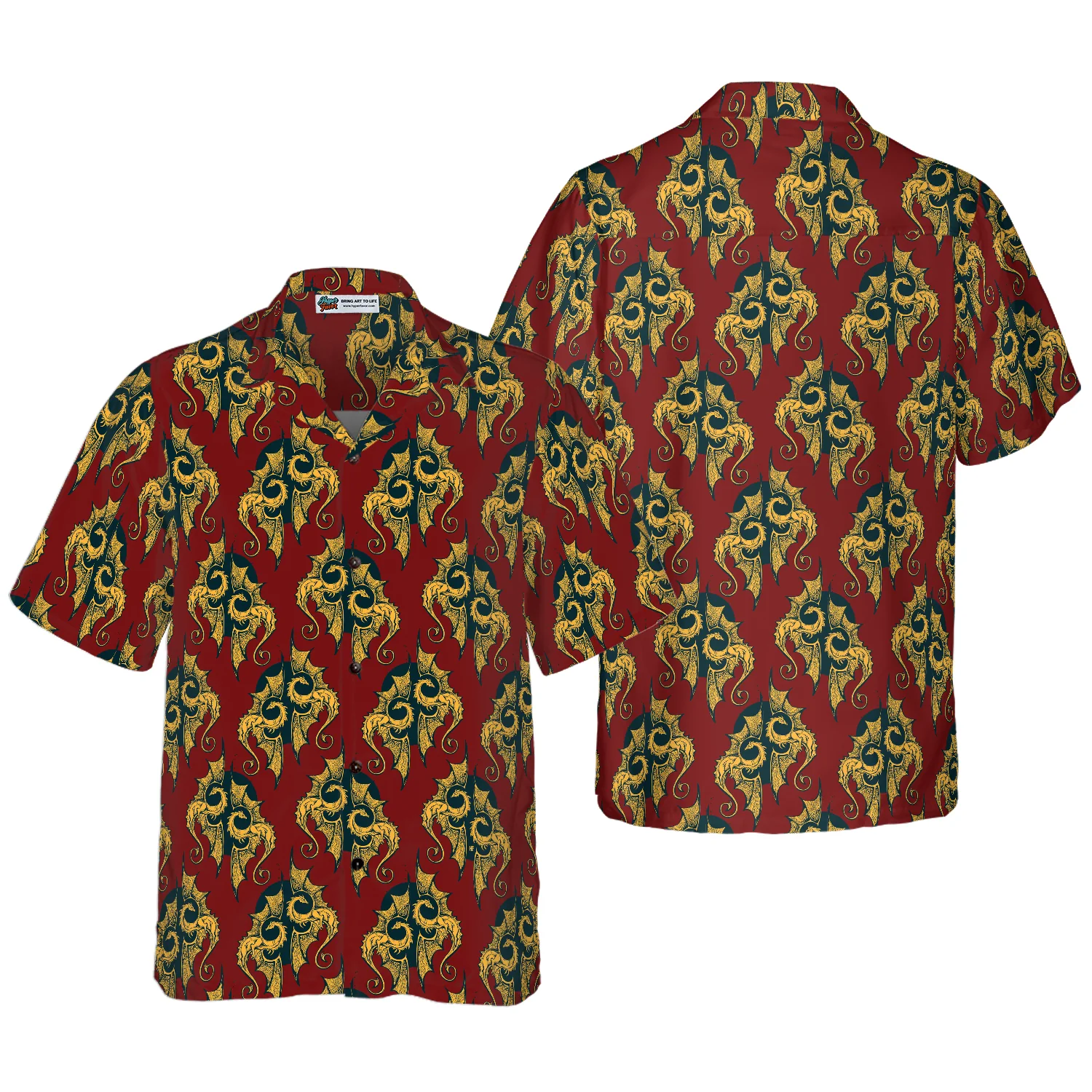 Gold Dragons For The Hero Hawaiian Shirt Aloha Shirt For Men and Women