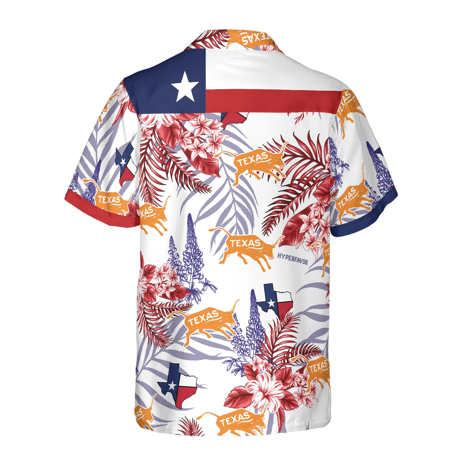 Bluebonnet Texas Hawaiian Shirt Red Version Button Down Floral and Flag Texas Shirt Proud Texas Shirt Aloha Shirt For Men and Women