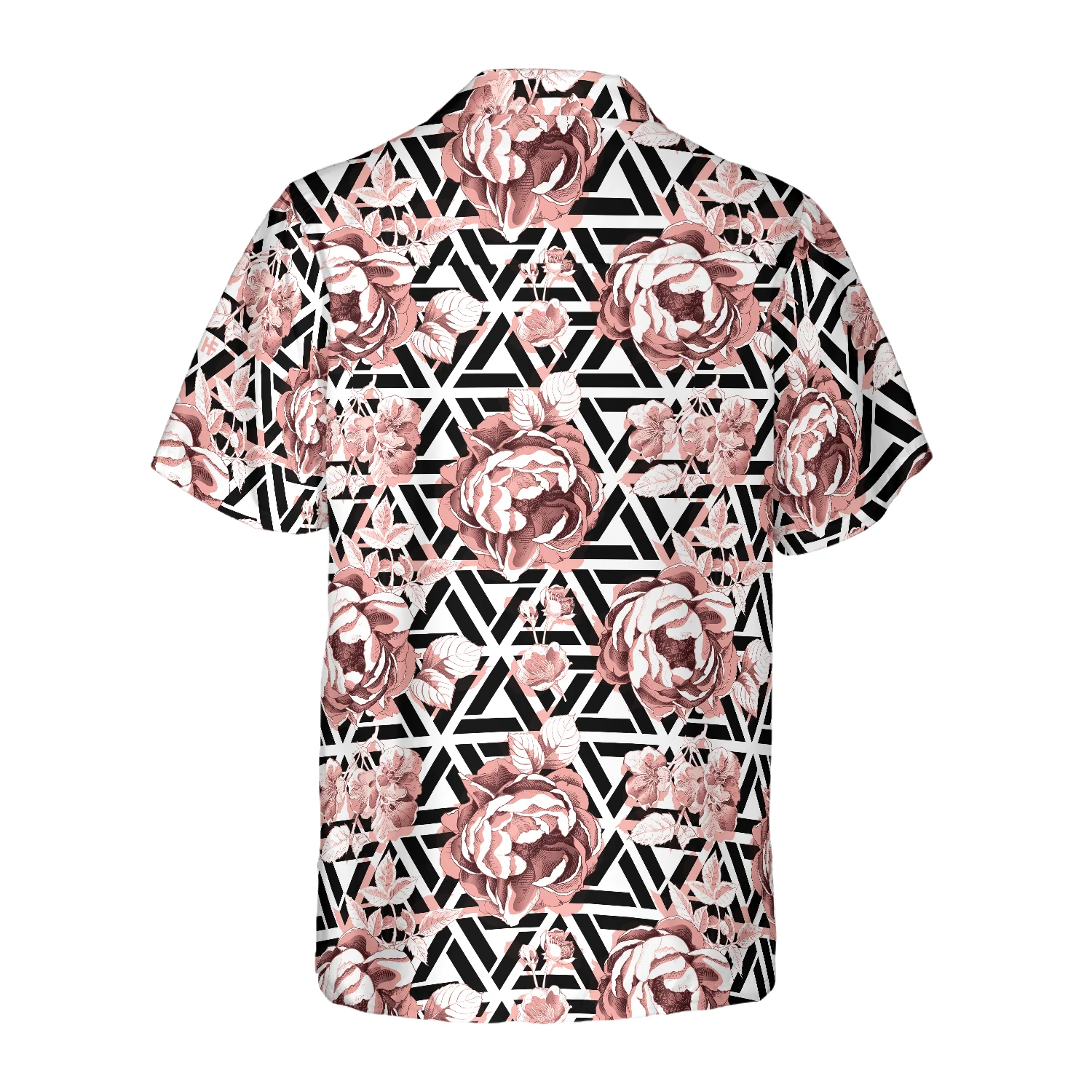 Rose Gold Flowers Hawaiian Shirt Aloha Shirt For Men and Women