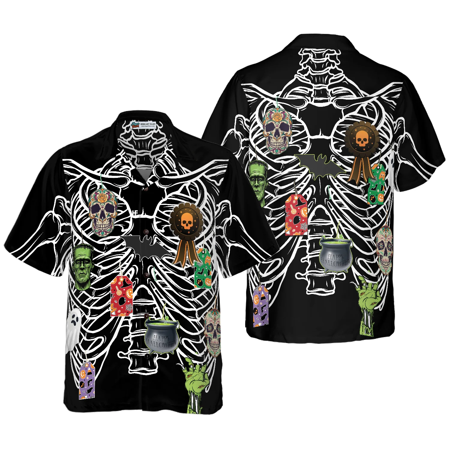 Skeleton Decorate Halloween Hawaiian Shirt Unique Halloween Shirt Aloha Shirt For Men and Women