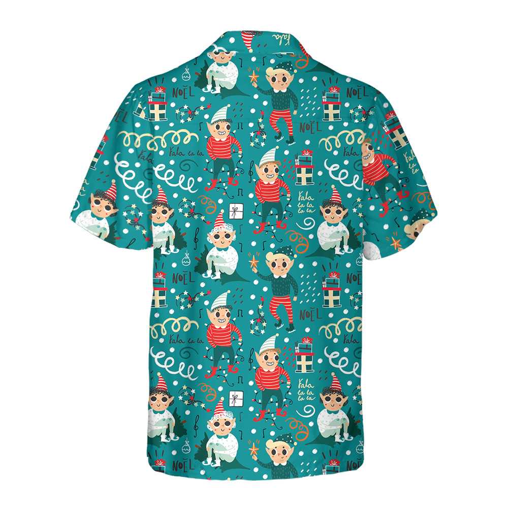 Playful Christmas Elves Hawaiian Shirt Funny Elf Christmas Shirt Best Christmas Gift Idea Aloha Shirt For Men and Women