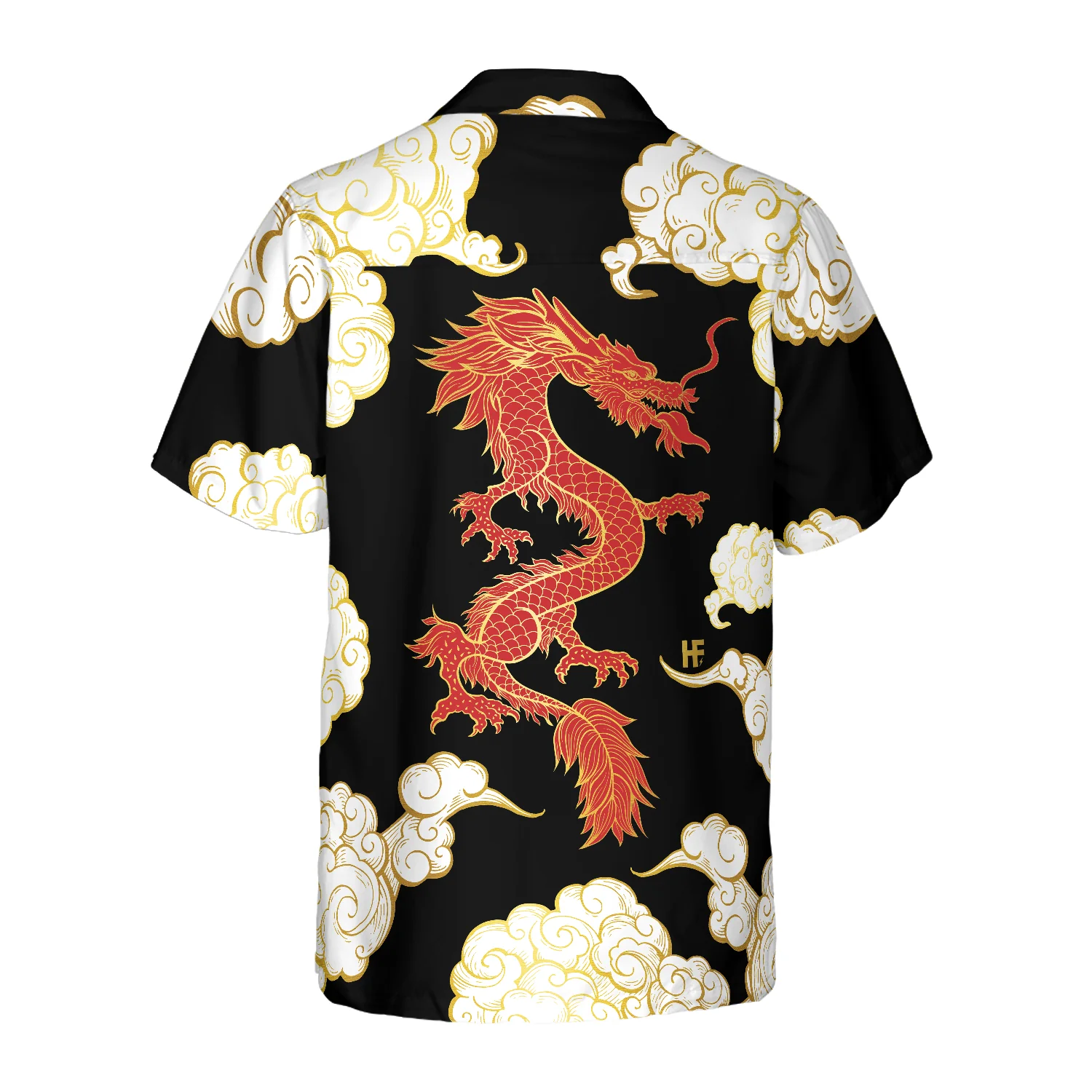 Cool Chinese Dragon Black Red Cloud Hawaiian Shirt Aloha Shirt For Men and Women