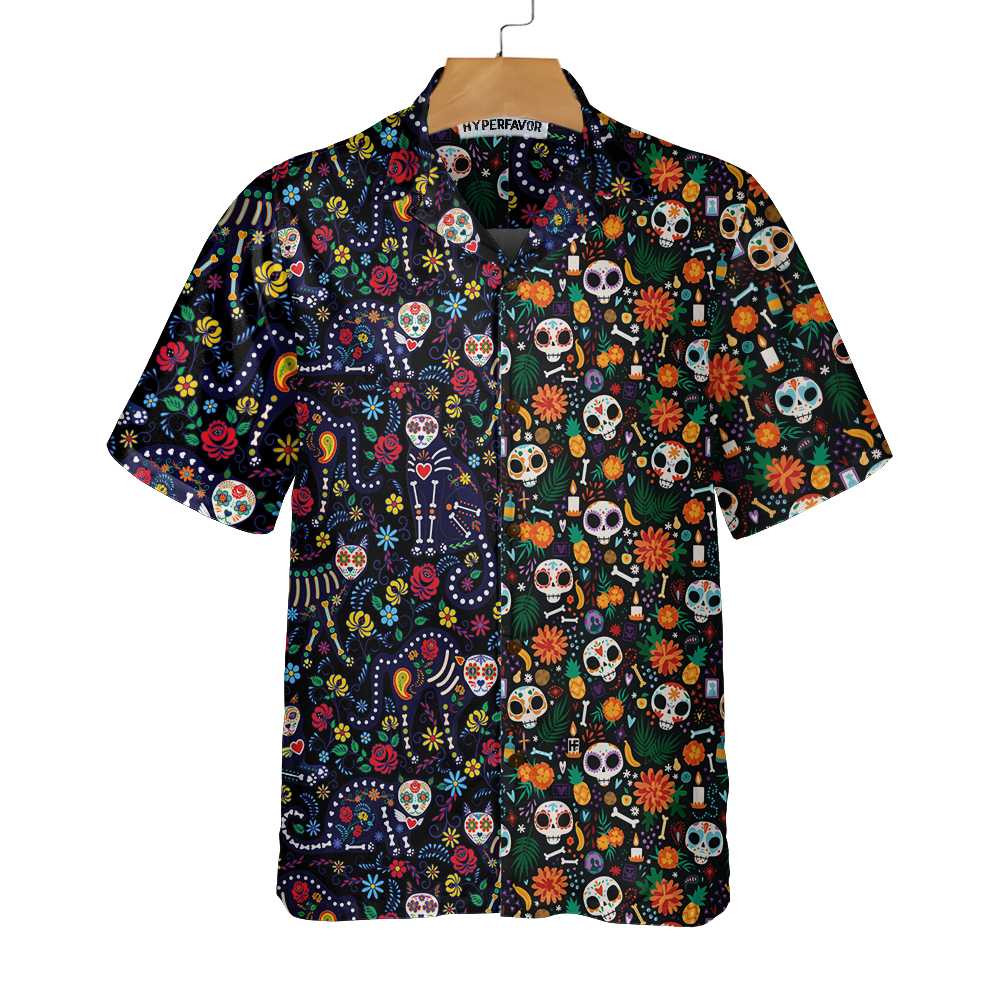 Calavera Cats And Sugar Skulls Dia De Los Muertos Hawaiian Shirt Best Day Of The Dead Gift Aloha Shirt For Men and Women