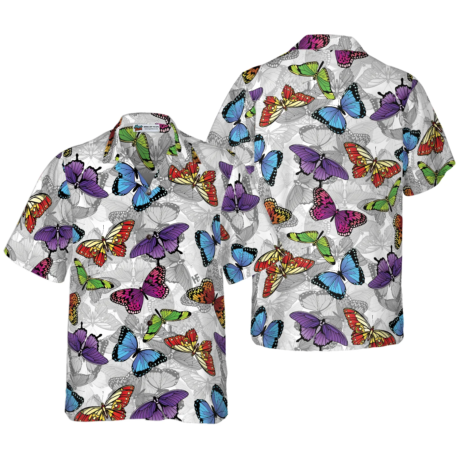 Colorful Butterfly Hawaiian Shirt Aloha Shirt For Men and Women