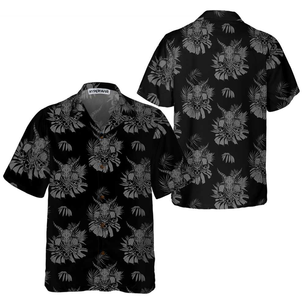 The Goat Skull Hawaiian Shirt Funny Goat Shirt For Adults Goat Print Shirt Aloha Shirt For Men and Women