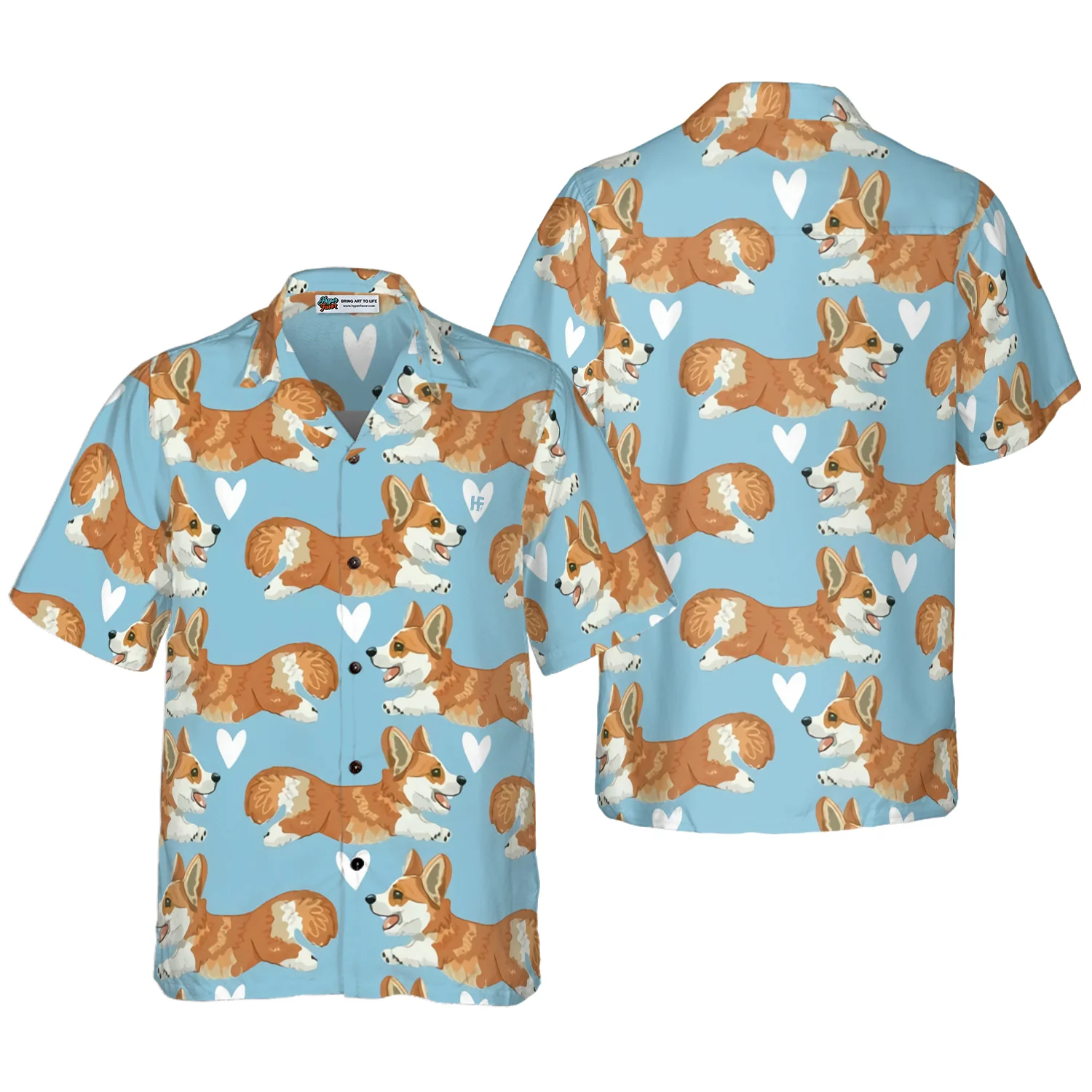 Flying Corgi Blue Hawaiian Shirt Corgi Shirt Aloha Shirt For Men and Women