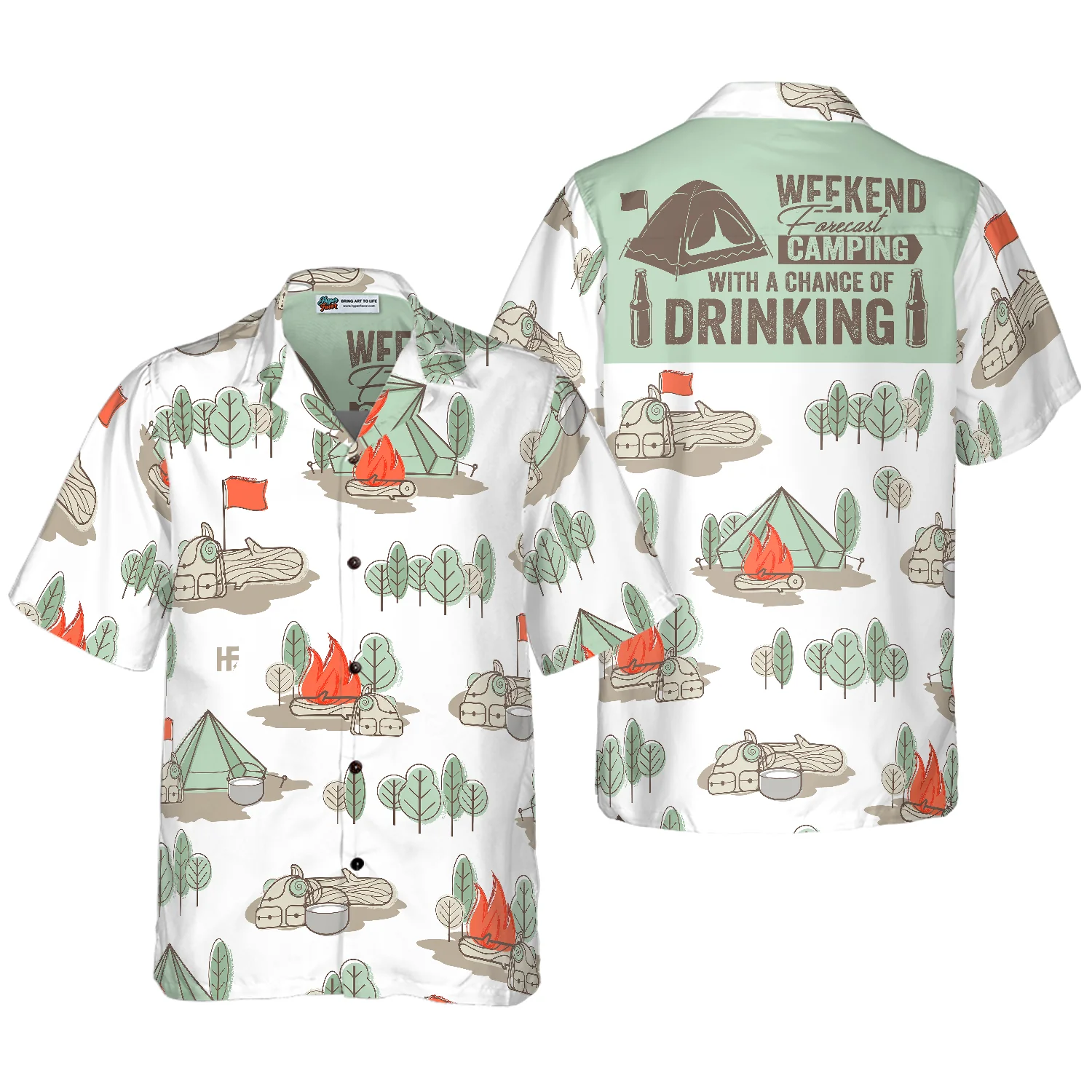 Weekend Forecast Camping With A Chance Of Drinking Hawaiian Shirt Aloha Shirt For Men and Women