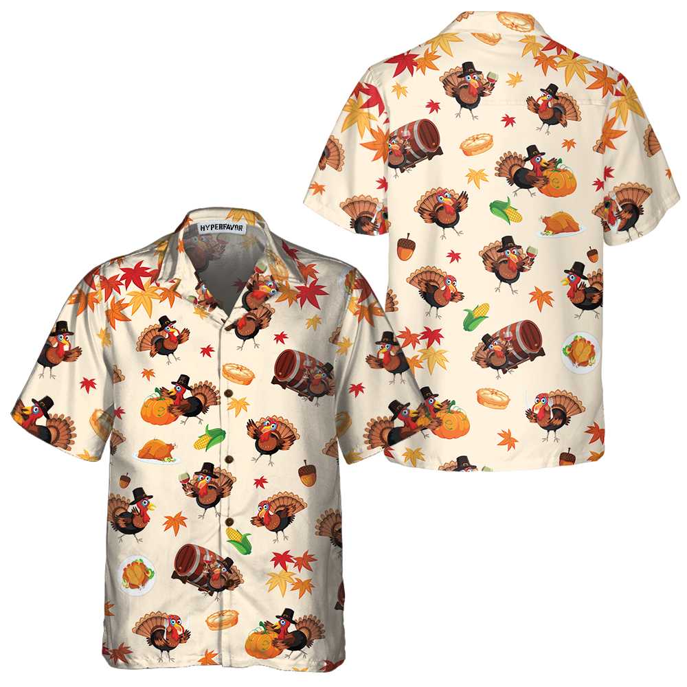 The Cutest Turkey For Thanksgiving Hawaiian Shirt Funny Gobble Shirt Gift For Christmas Day Aloha Shirt For Men and Women