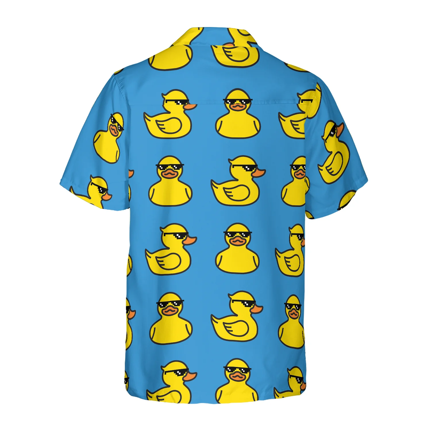 Rubber Yellow Duck Hawaiian Shirt Blue Water Toy Duck With Sunglasses Hawaiian Shirt Aloha Shirt For Men and Women