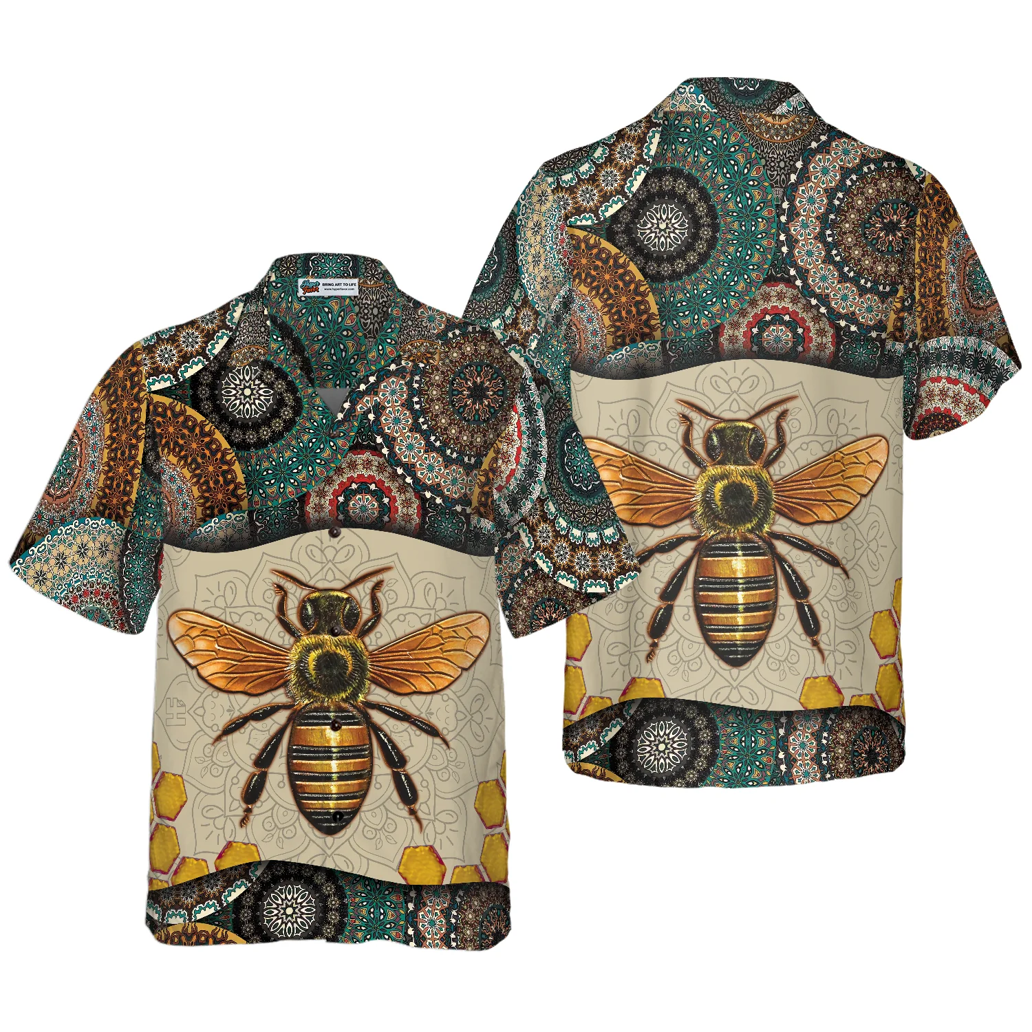 Boho Mandala Bee Hawaiian Shirt Aloha Shirt For Men and Women