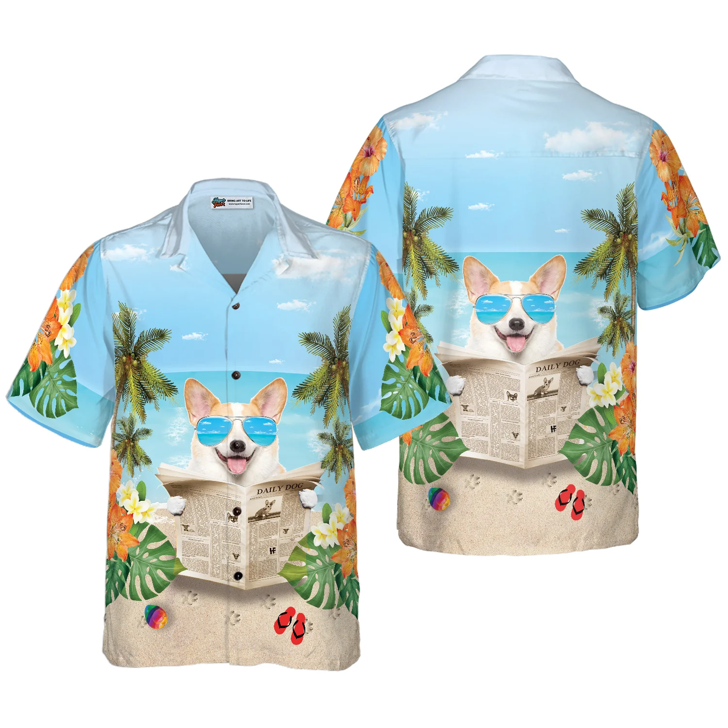 Corgi Wears Sunglasses Hawaiian Shirt Aloha Shirt For Men and Women