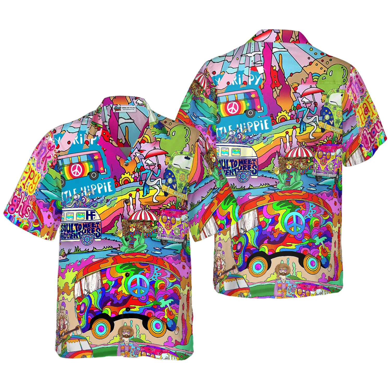 Camping Hippie Stay Trippy Hawaiian Shirt Aloha Shirt For Men and Women