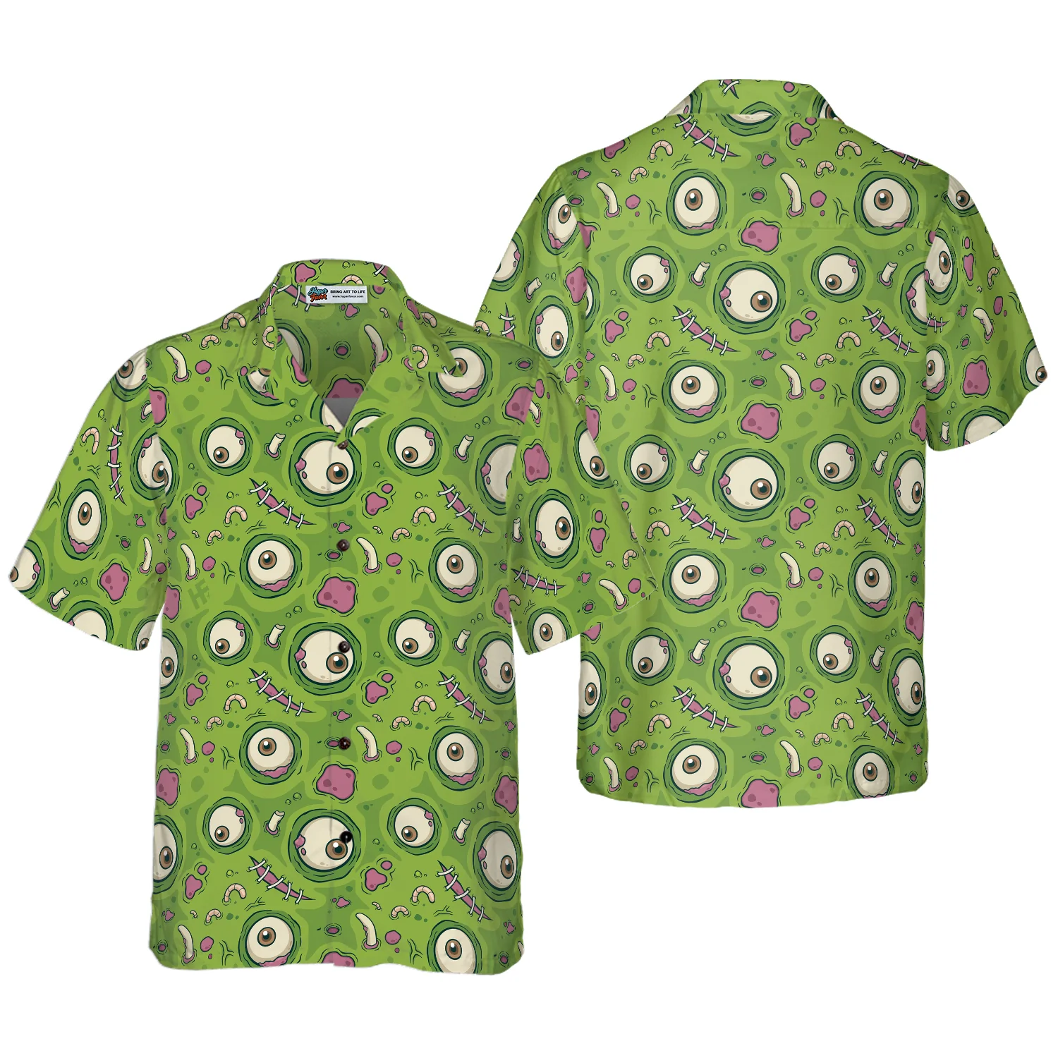 Creepy Halloween Zombie Skin Hawaiian Shirt Aloha Shirt For Men and Women