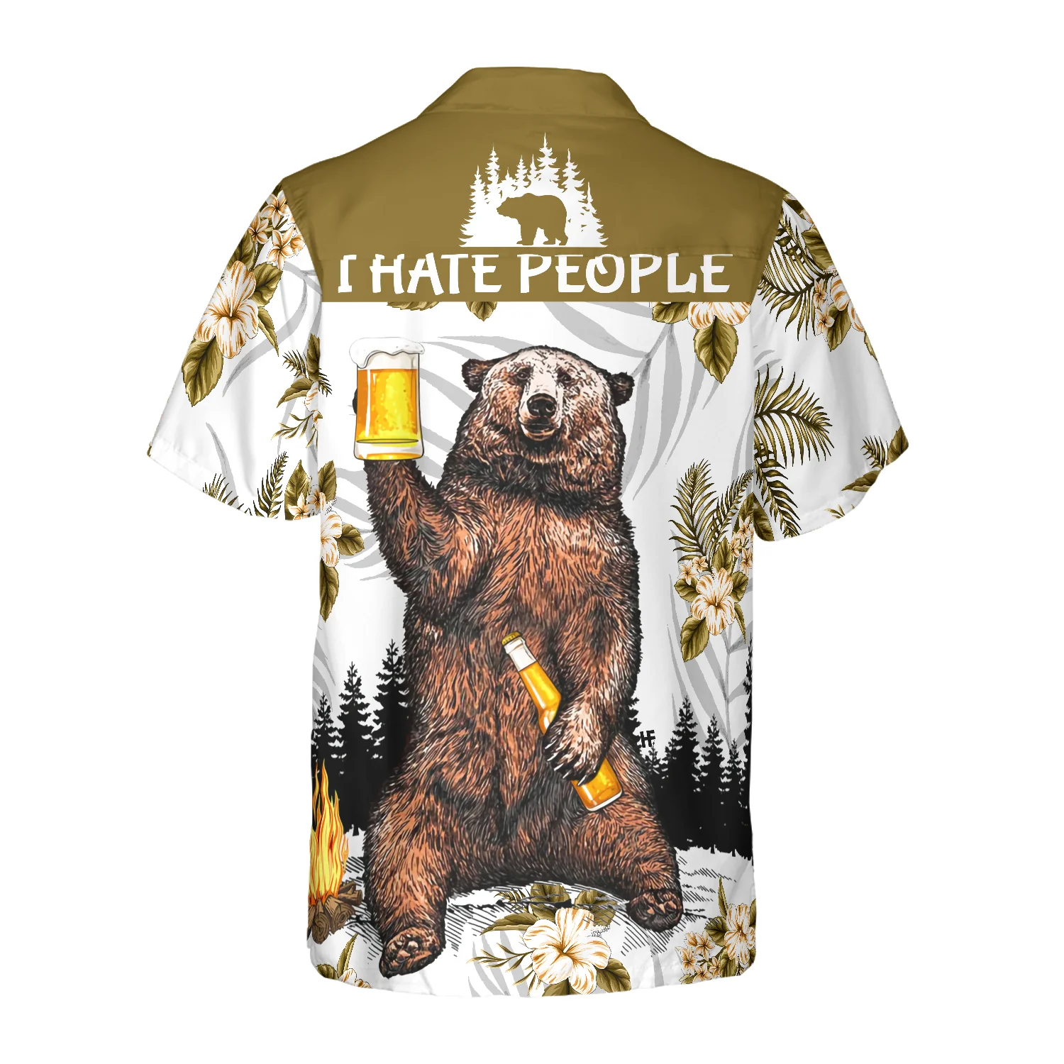 Bear Drinks Beer Hawaiian Shirt Aloha Shirt For Men and Women