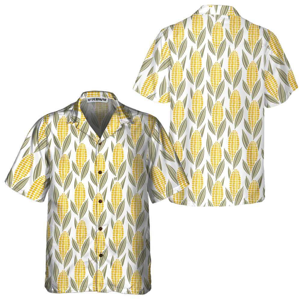 Corn Cob Maize Hawaiian Shirt Funny Corn Shirt For Adults Corn Print Shirt Aloha Shirt For Men and Women