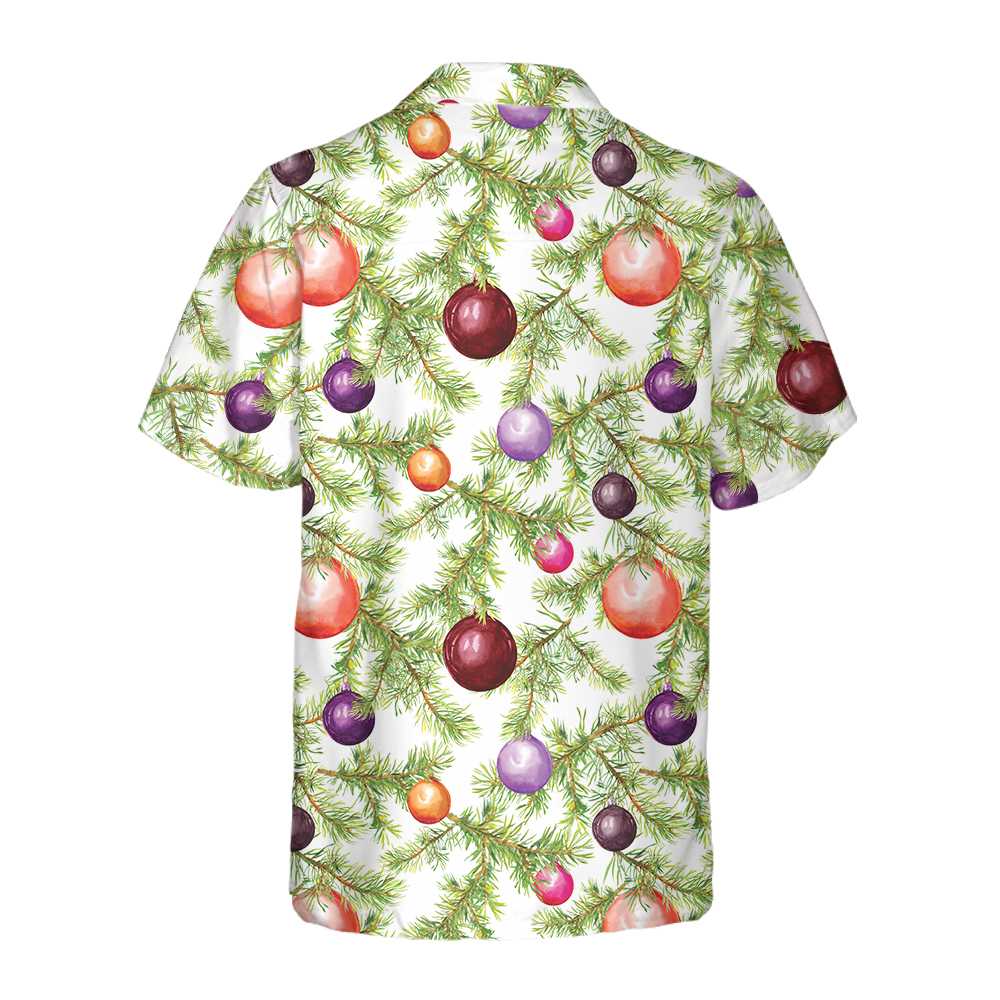 Christmas Baubles And Fir Tree Twigs Hawaiian Shirt Funny Christmas Tree Shirt Best Xmas Gift Idea Aloha Shirt For Men and Women