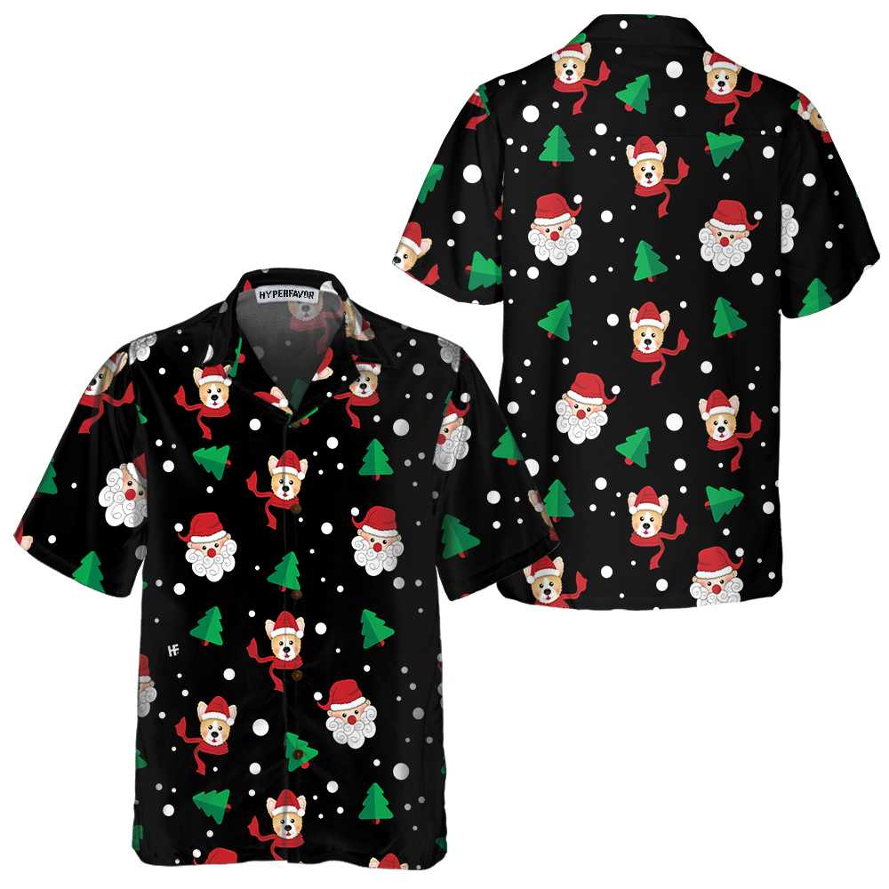 Santa Claus  Corgi Hawaiian Shirt Funny Christmas Corgi Shirt Best Christmas Gift Idea Aloha Shirt For Men and Women