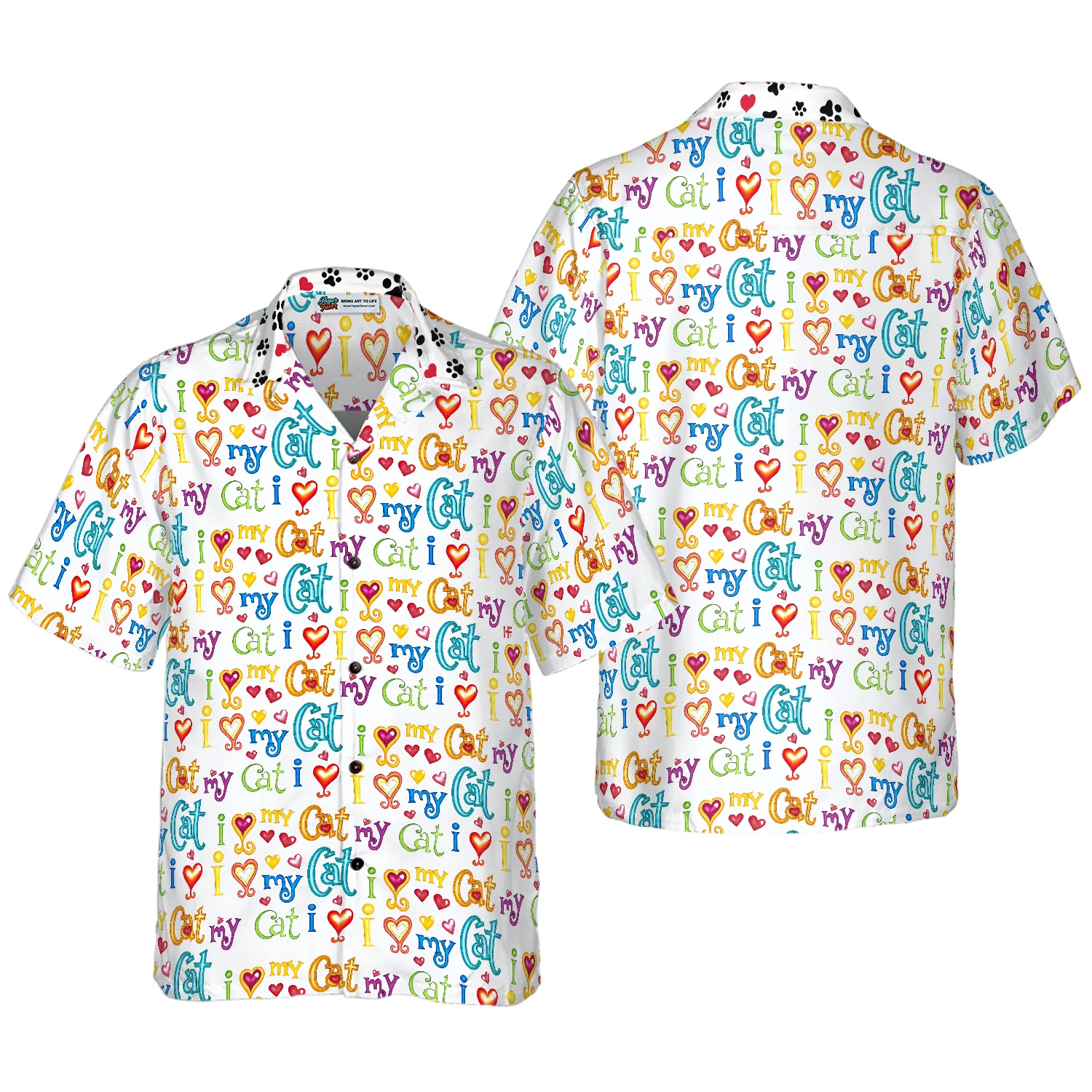 Cat I Love My Cat Hawaiian Shirt Aloha Shirt For Men and Women