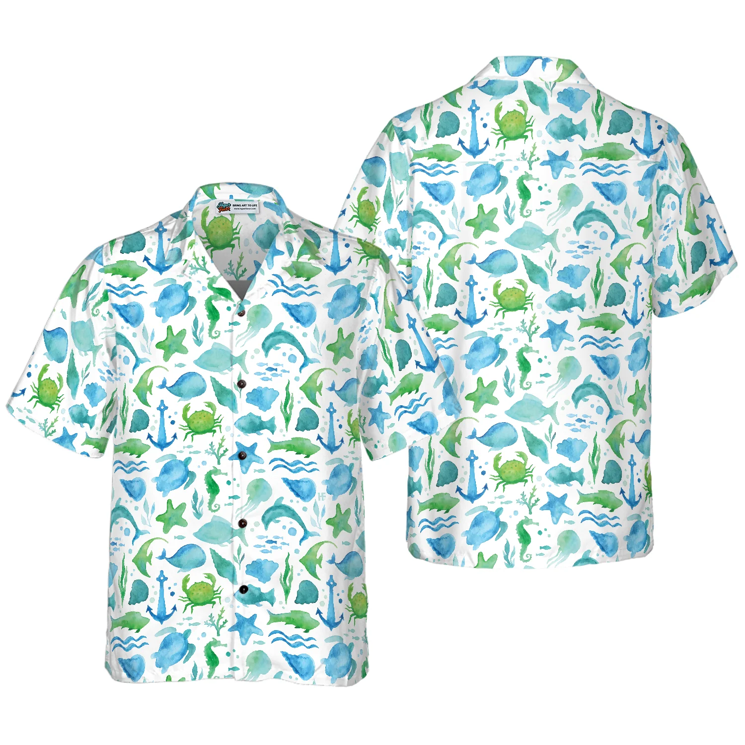 Ocean Fish Pattern v2 Hawaiian Shirt Aloha Shirt For Men and Women