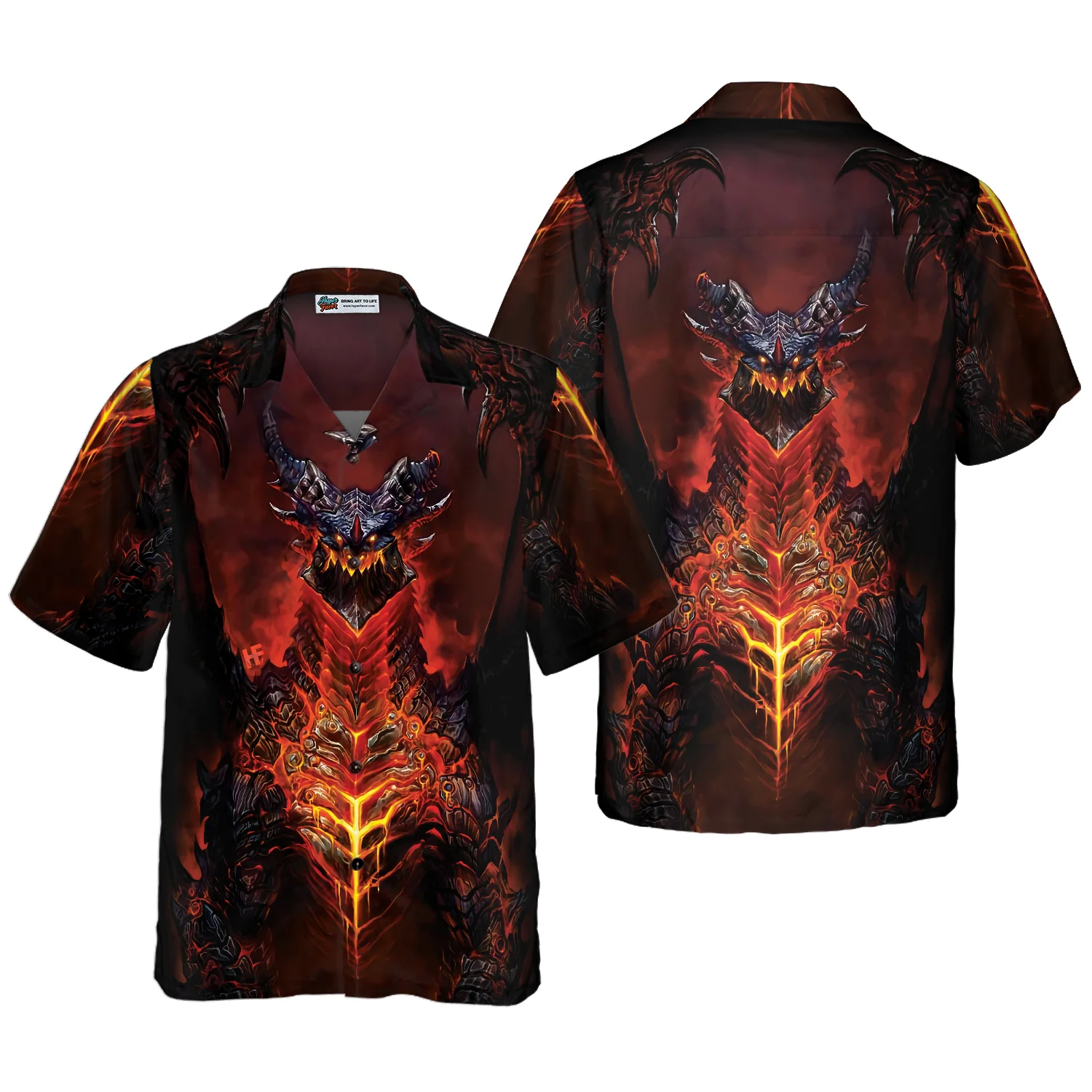 Volcanic Dragon Chest Hawaiian Shirt Aloha Shirt For Men and Women