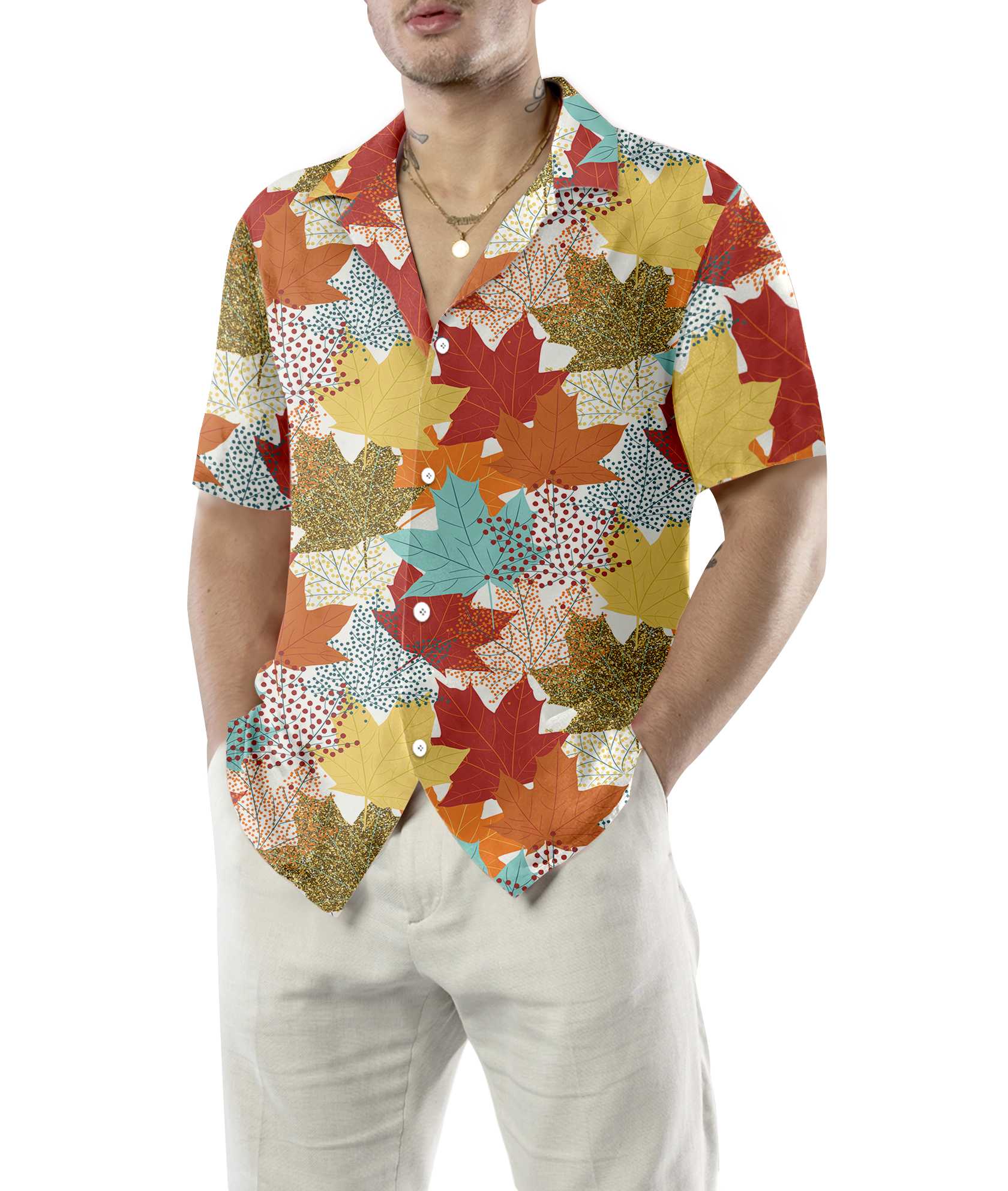 Fall Maple Leaves Hawaiian Shirt Autumn Vibe Thanksgiving Shirt Unique Gift For Thanksgiving Day Aloha Shirt For Men and Women