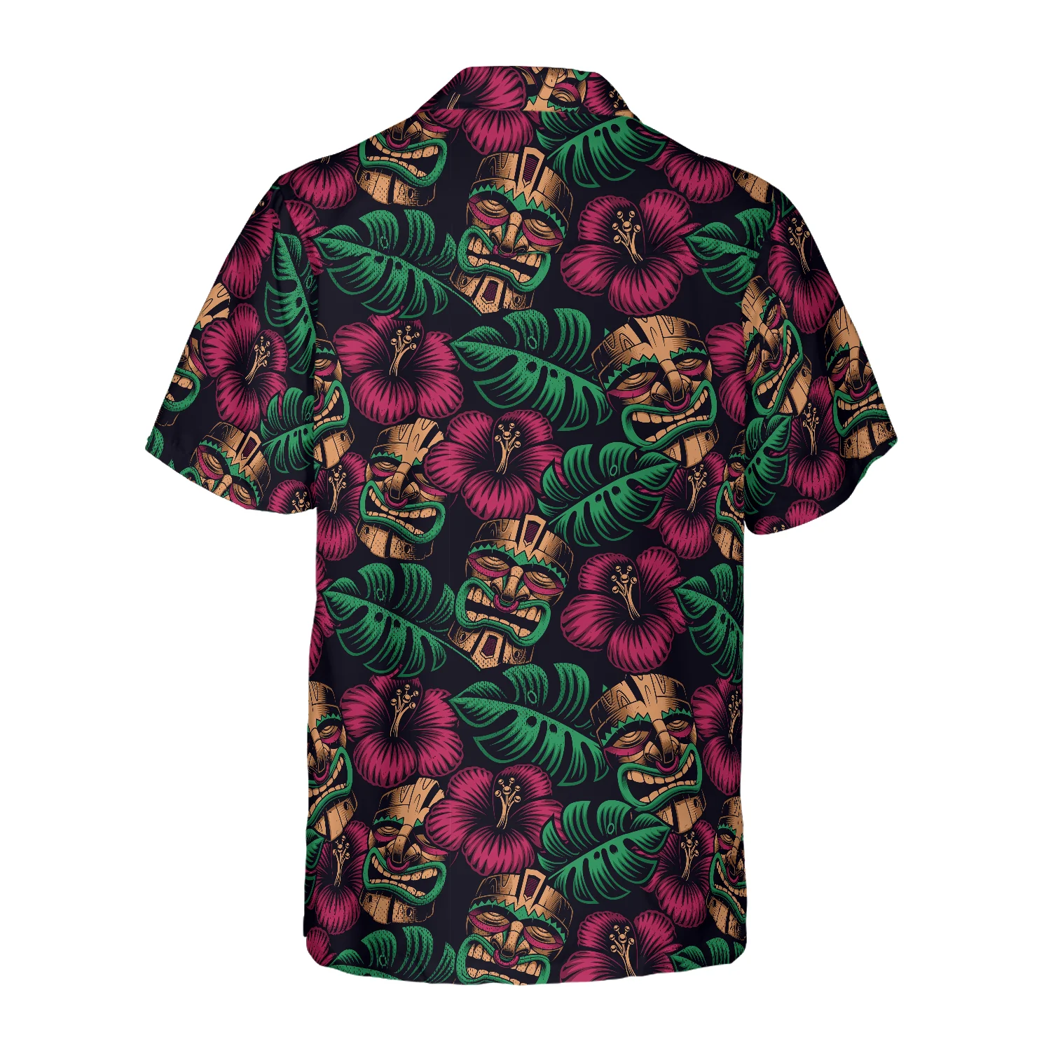 Retro Tiki Mask Seamless Pattern Tiki Hawaiian Shirt Funny Tiki Shirt For Women And Men Aloha Shirt For Men and Women