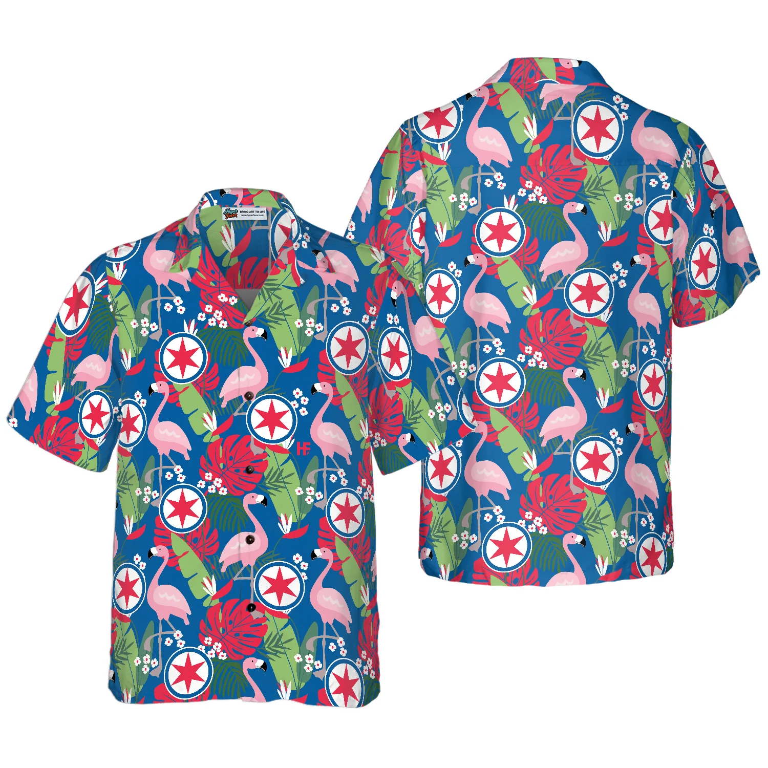 Chicago Floral Flamingo Hawaiian Shirt Aloha Shirt For Men and Women