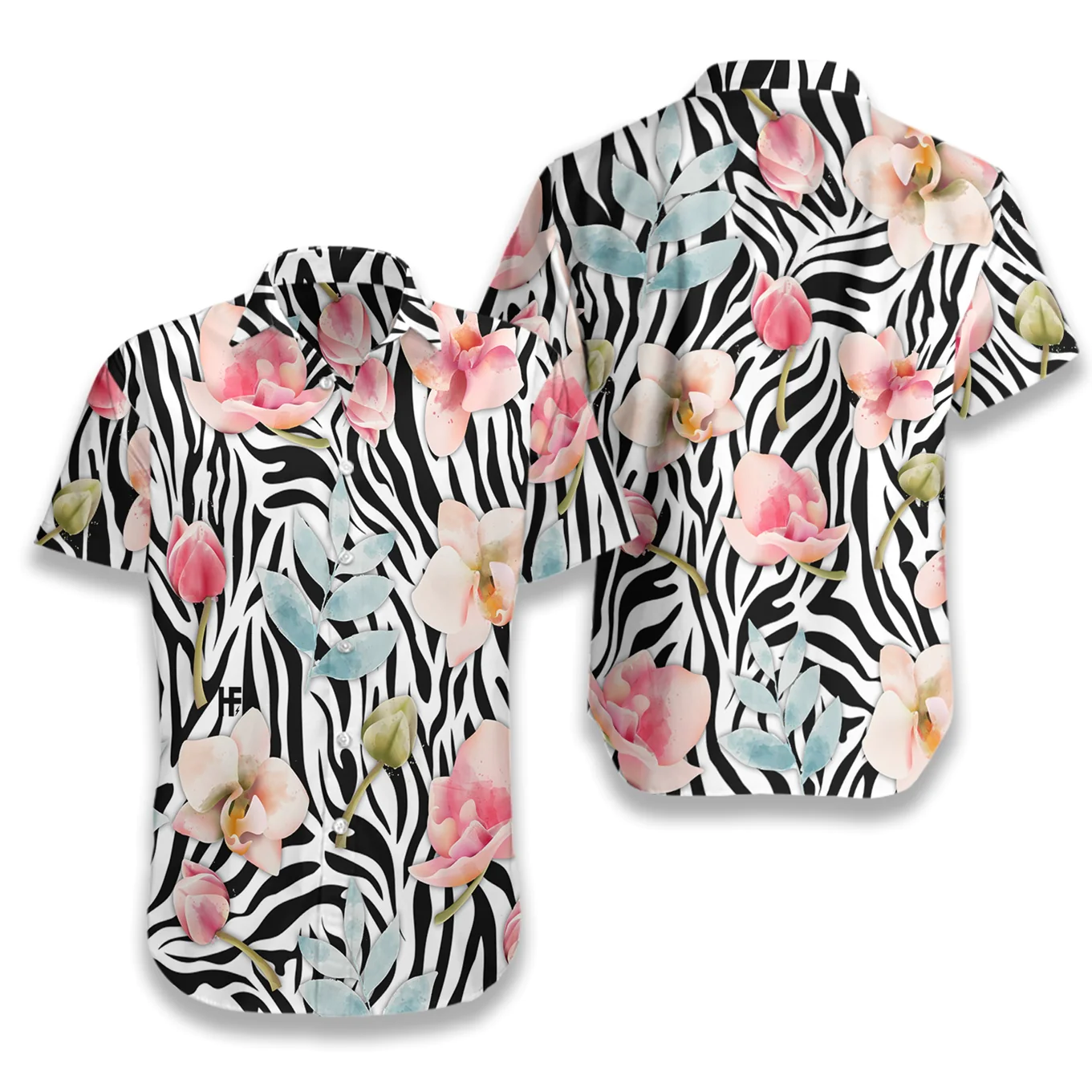 Orchid Zebra Watercolor Painting Art Hawaiian Shirt Aloha Shirt For Men and Women