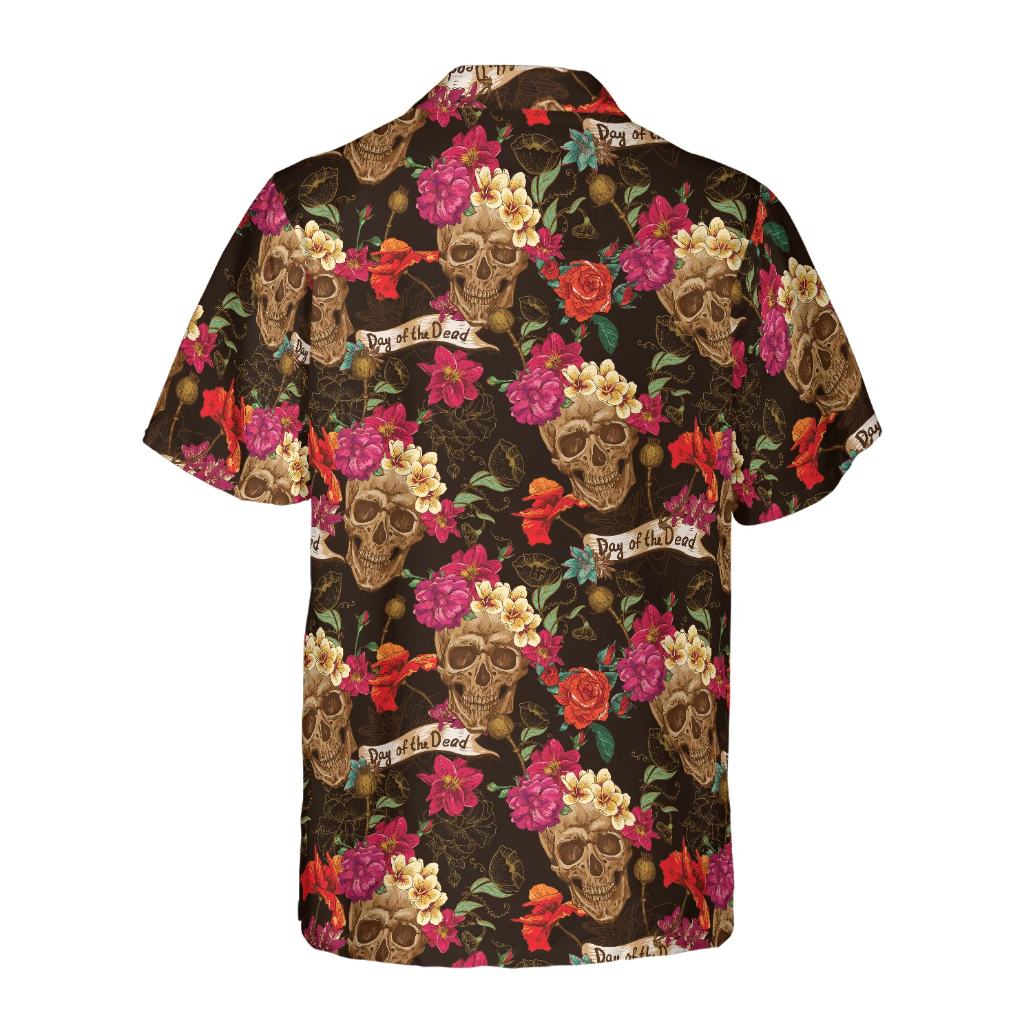 Skull And Flowers Day Of Dead Hawaiian Shirt Aloha Shirt For Men and Women