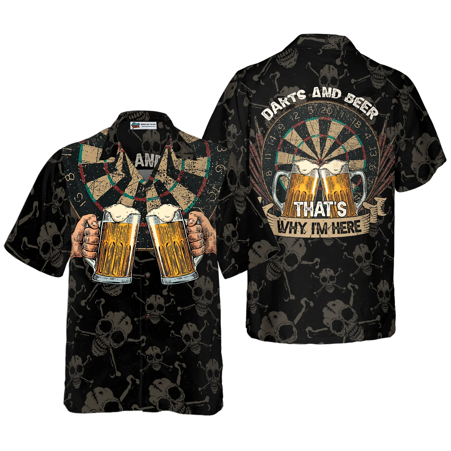 Darts And Beer Thats Why Im Here Hawaiian Shirt Aloha Shirt For Men and Women