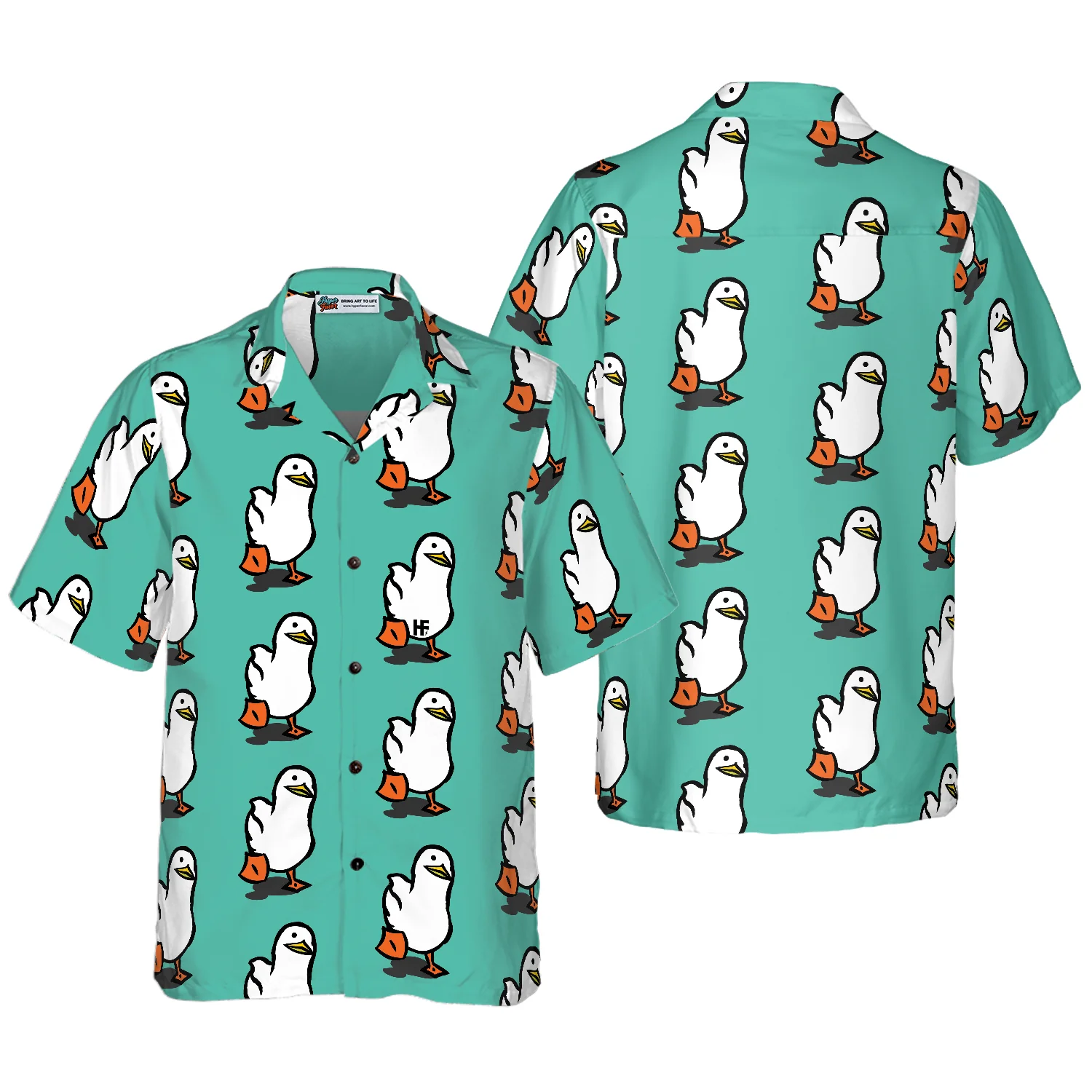 Ducks In Tiffany Blue Hawaiian Shirt Aloha Shirt For Men and Women