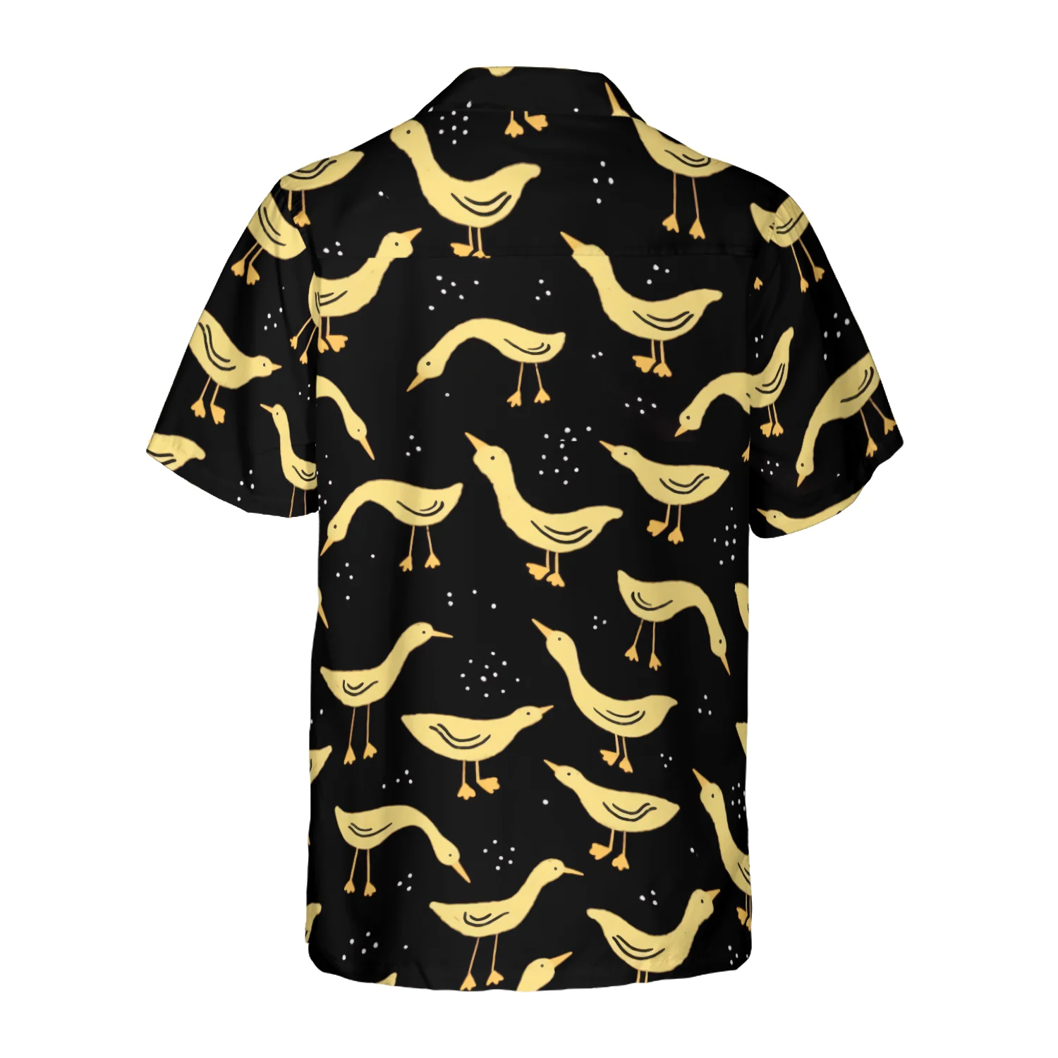 Ducks In Darkness Hawaiian Shirt Black And Yellow Banana Duck Pattern Hawaiian Shirt Aloha Shirt For Men and Women