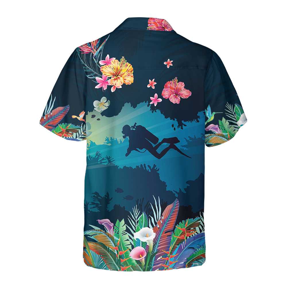 Tropical Scuba Diving Hawaiian Shirt Scuba Diving Shirt Cool Gift For Scuba Diving Lover Aloha Shirt For Men and Women