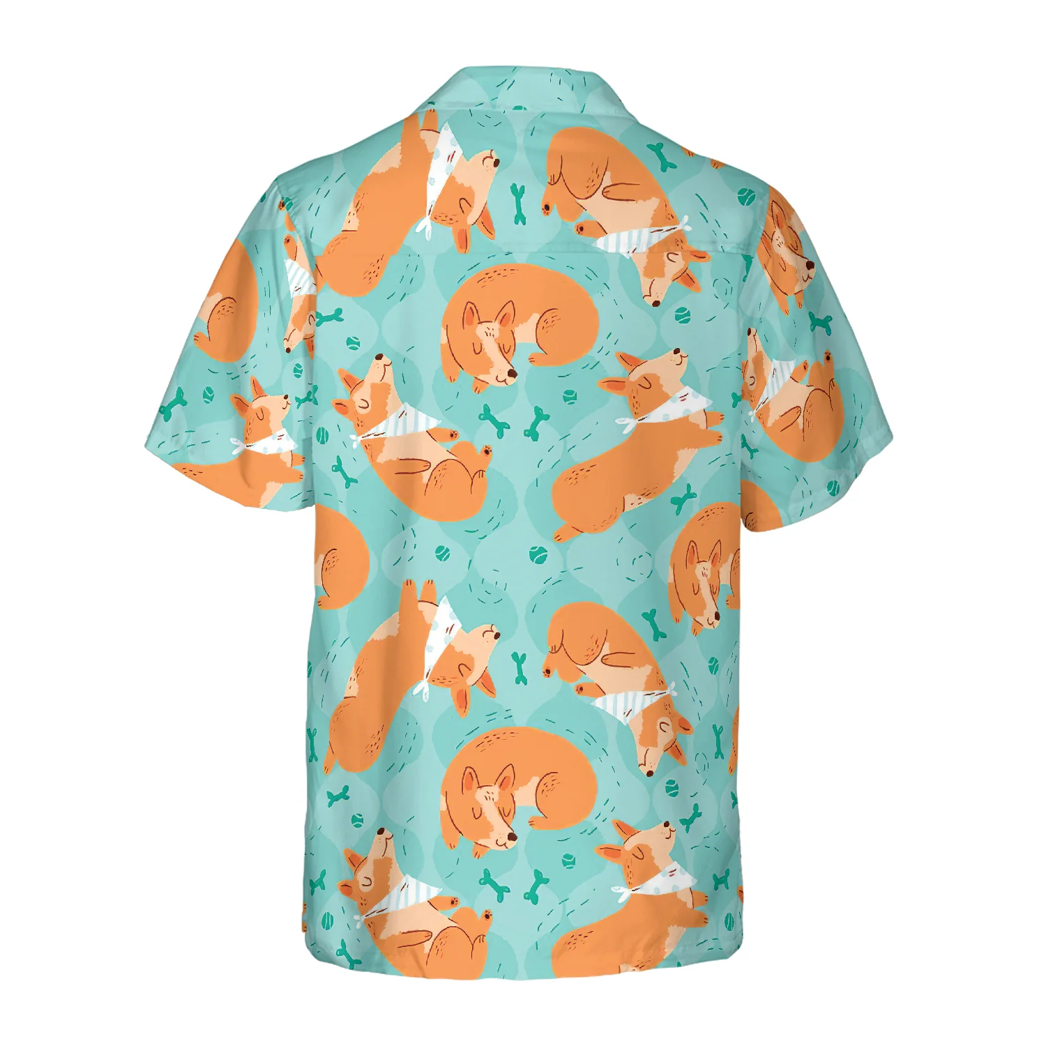 Sleeping Corgi Dreams About Bones Hawaiian Shirt Aloha Shirt For Men and Women