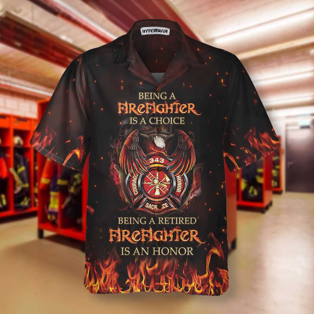 Retired Firefighter Hawaiian Shirt Honor Fireman Shirt Best Gift For Firefighters Aloha Shirt For Men and Women