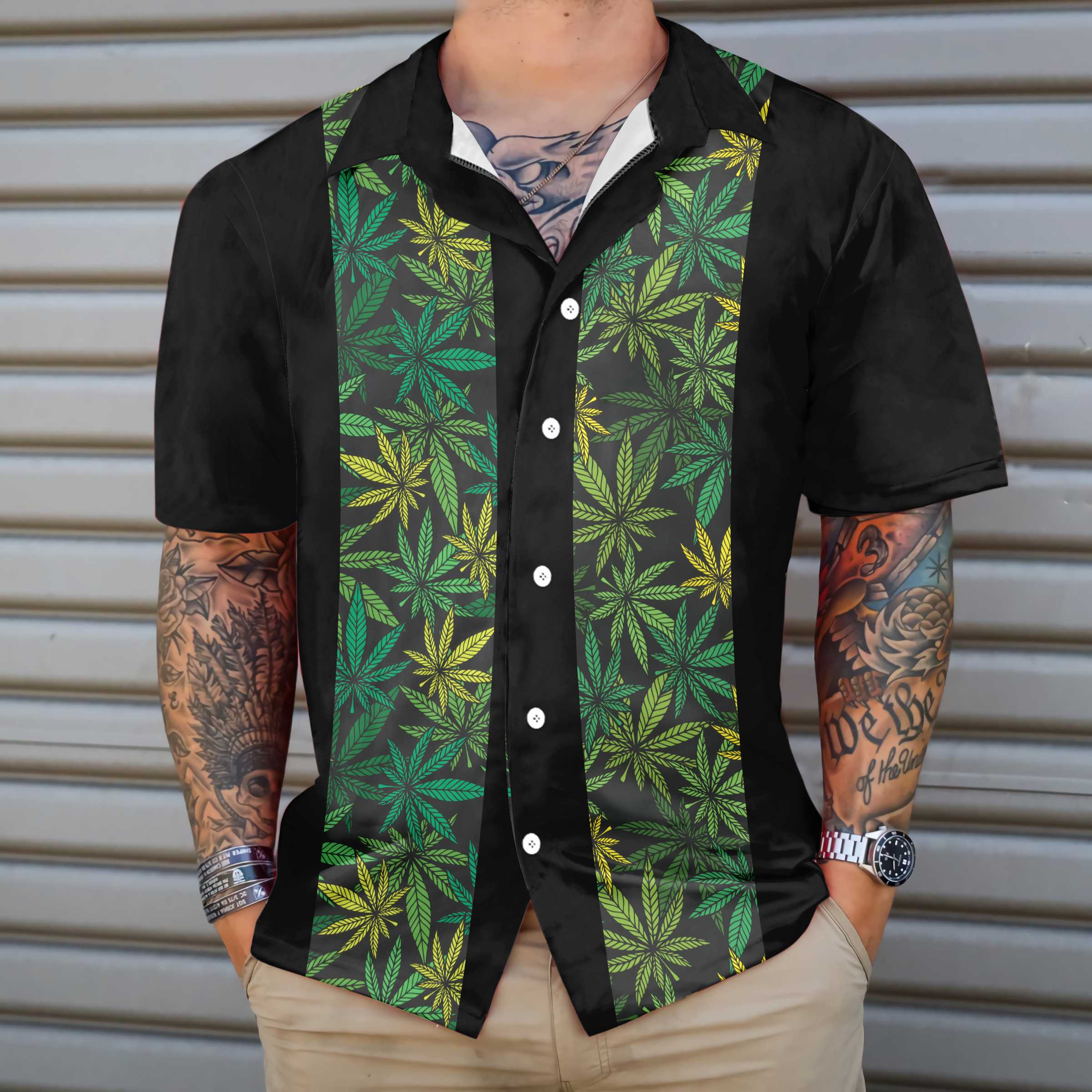 I Bet My Soul Smells Like Weed Hawaiian Shirt Skull Pattern Weed Leaf Shirt Aloha Shirt For Men and Women