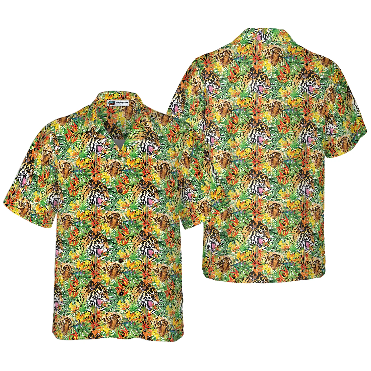 Tropical Jungle Tiger Hawaiian Shirt Aloha Shirt For Men and Women