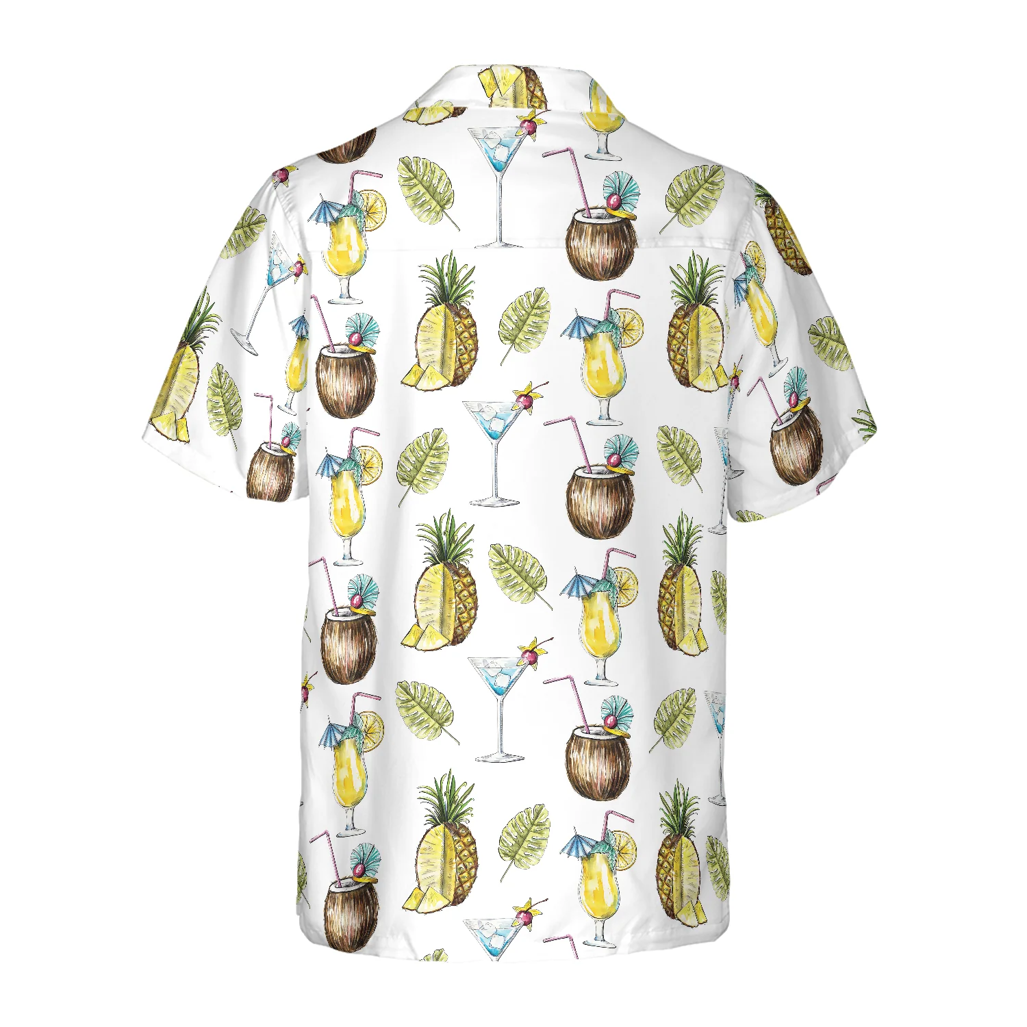 Tropical Coconut Cocktail Shirt Hawaiian Shirt Aloha Shirt For Men and Women